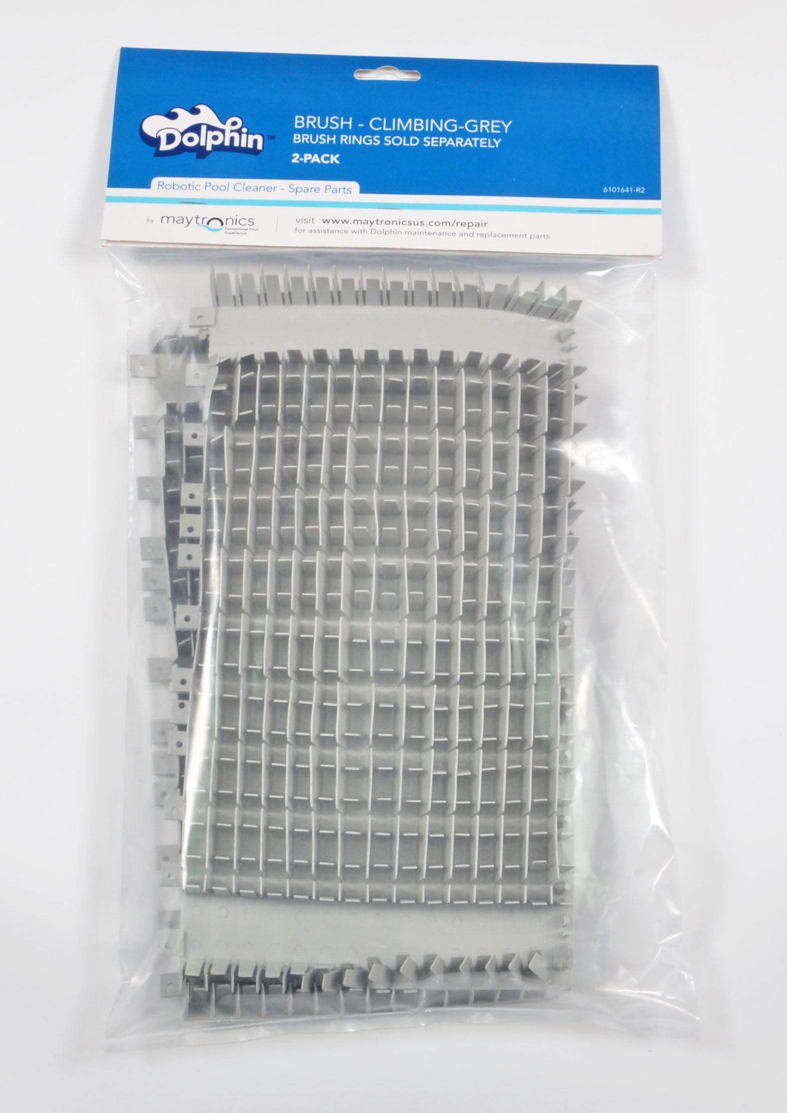 Dolphin Cleaners 6101641-R2 Gray Climbing Brush (Set Of 2), For use with Dolphin™ Robotic Pool Cleaners