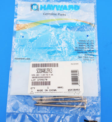 Hayward #10 18-8 Screw 3-Pack for AquaNaut 200, 400 & 450 SCRX4012PK3