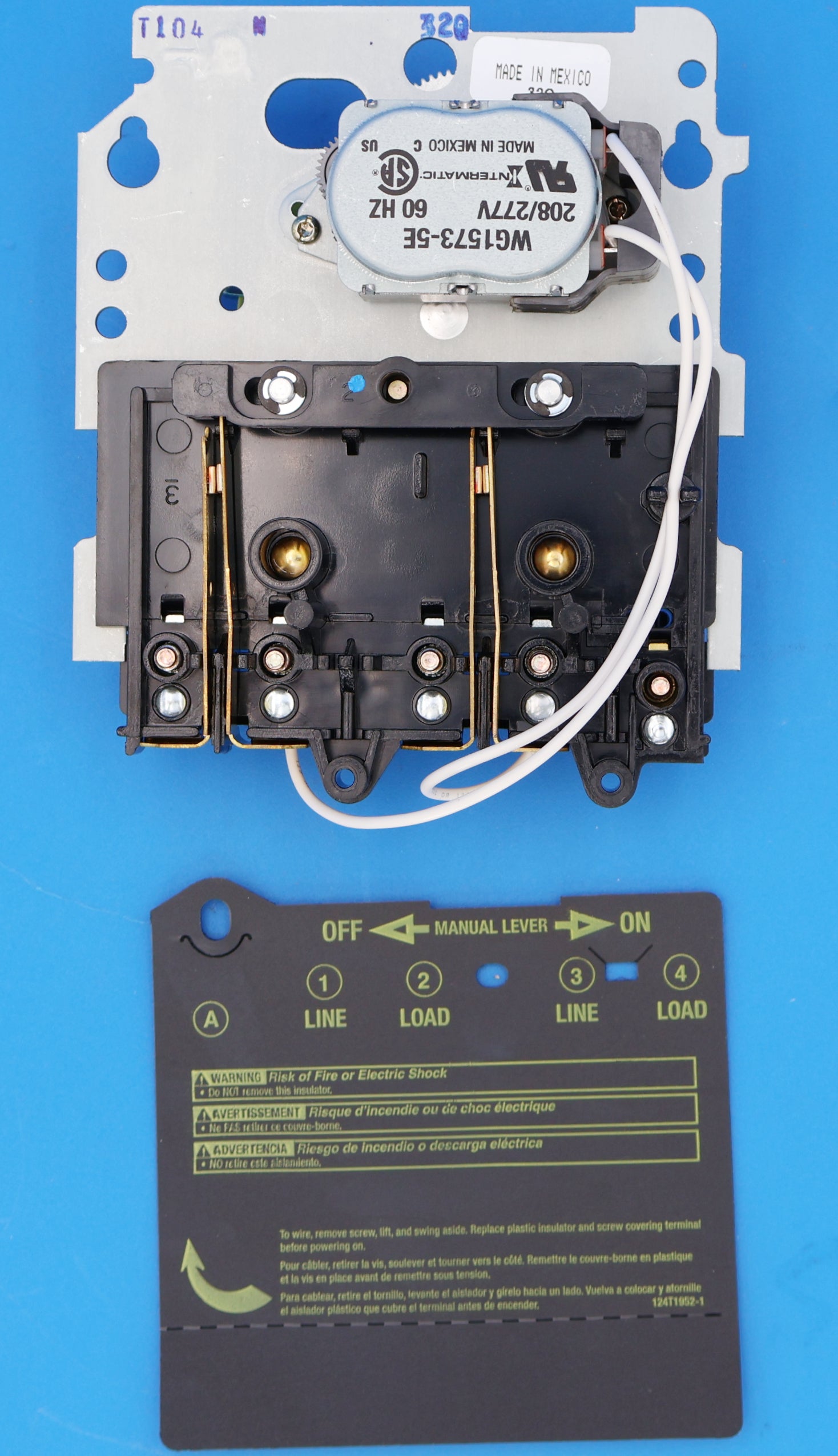 Intermatic 208-277VAC 40A 24 Hr Mechanical Timer Switch | T104M