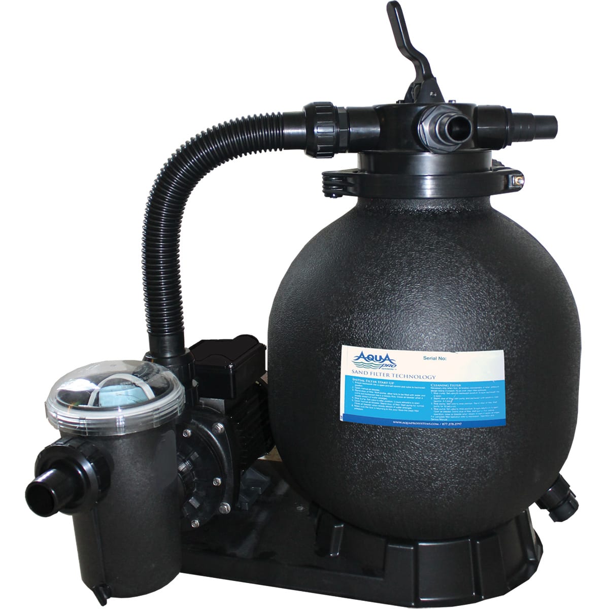 Aquapro 15" Sand Filter & 1HP Single Speed Pump Combo | APA1063075LBS - Aboveground Combo - img - 1