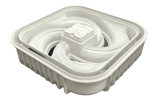 Blue Square Hydrofusion Drain with Hydrostat Kit White 501001-WTHS - img-1