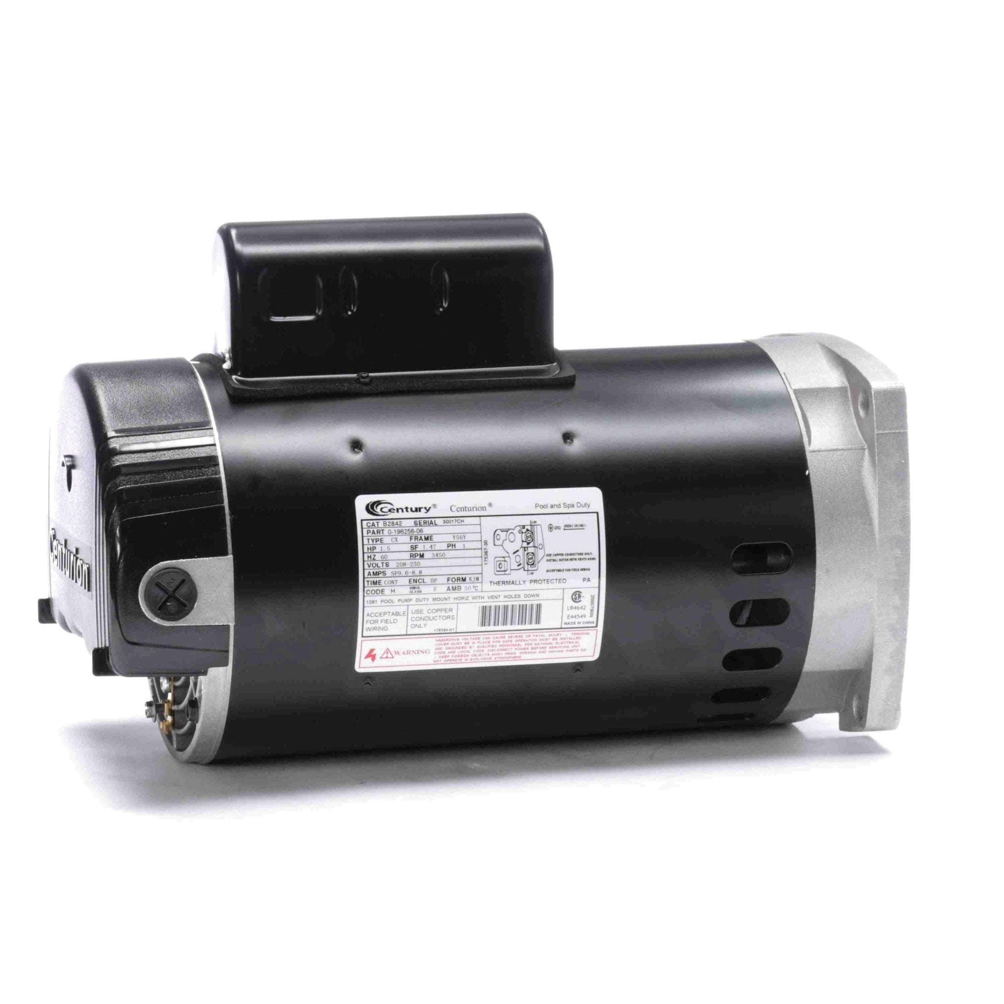 Century Pool Pump Motor 1.5HP 1 - Speed 1 Phase 60Hz 208 - 230V 56Y Frame | B2842 - Pool Pump Motors - img - 1