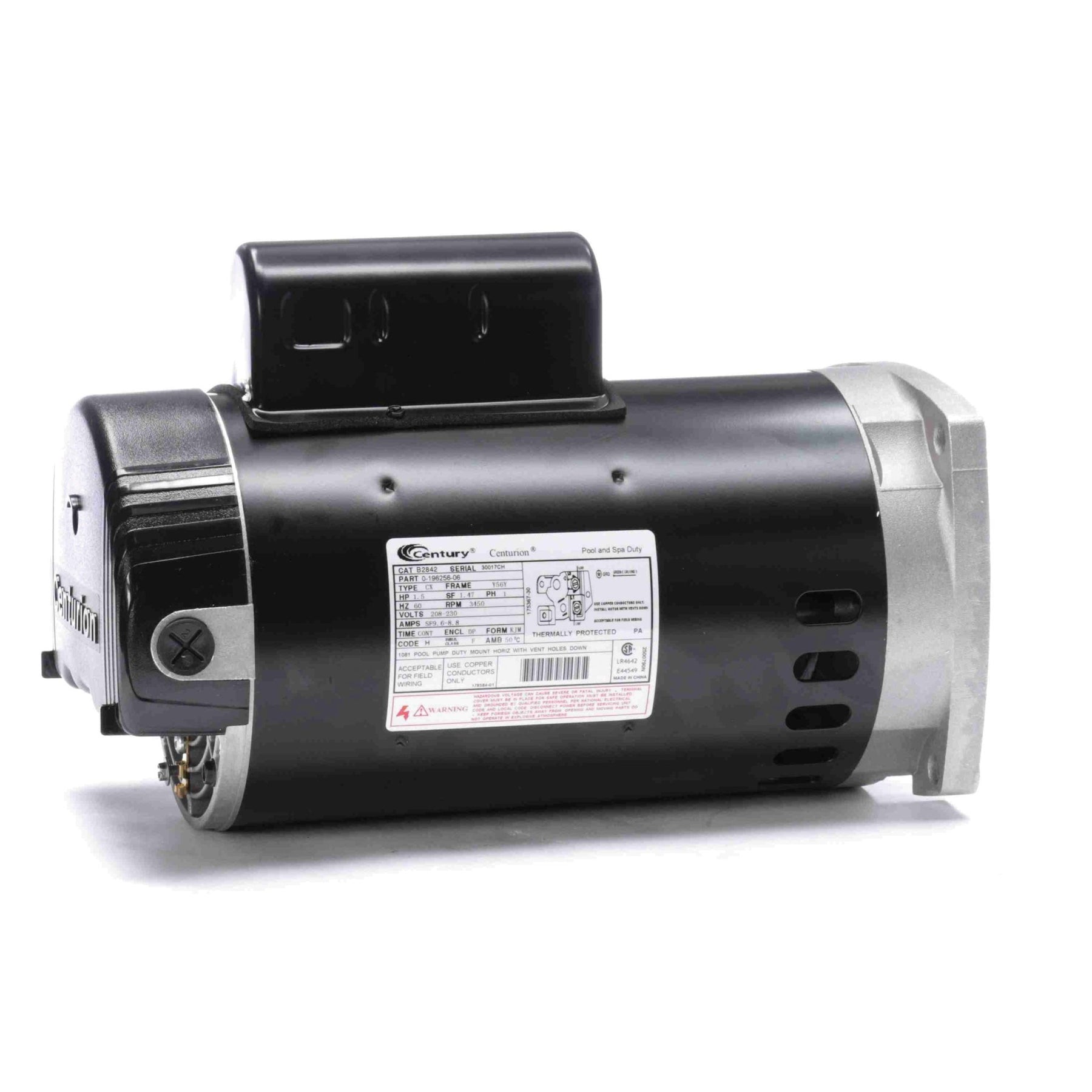 Century Pool Pump Motor 1.5HP 1 - Speed 1 Phase 60Hz 208 - 230V 56Y Frame | B2842 - Pool Pump Motors - img - 1