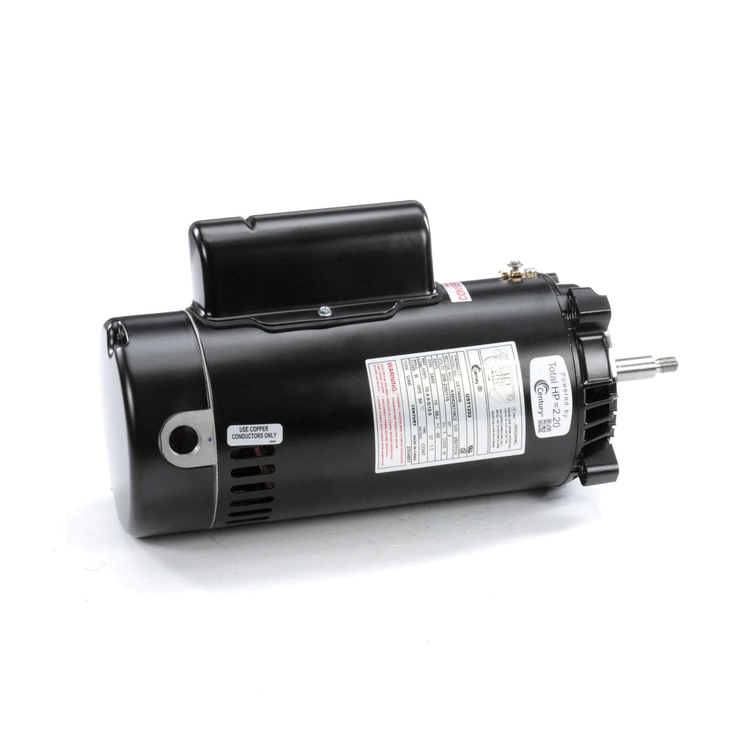 Century Pool Pump Motor, Threaded Shaft, 2HP 56J | UST1202 - Century - img - 1