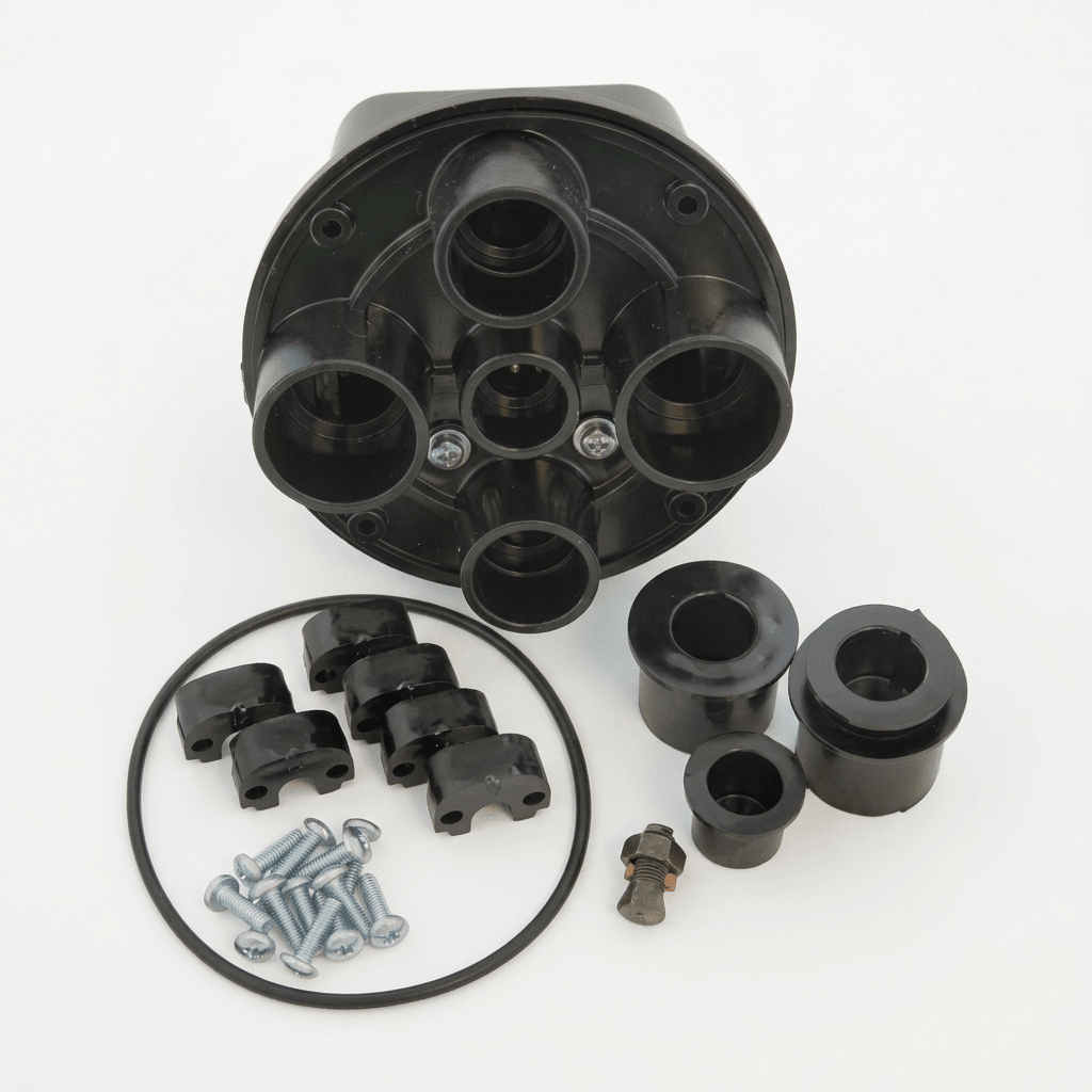 CMI 15" x 15" x 10" Black Plastic 5-Hole Swimming Pool Junction Box JBP57510 - Pool Lights - img-1