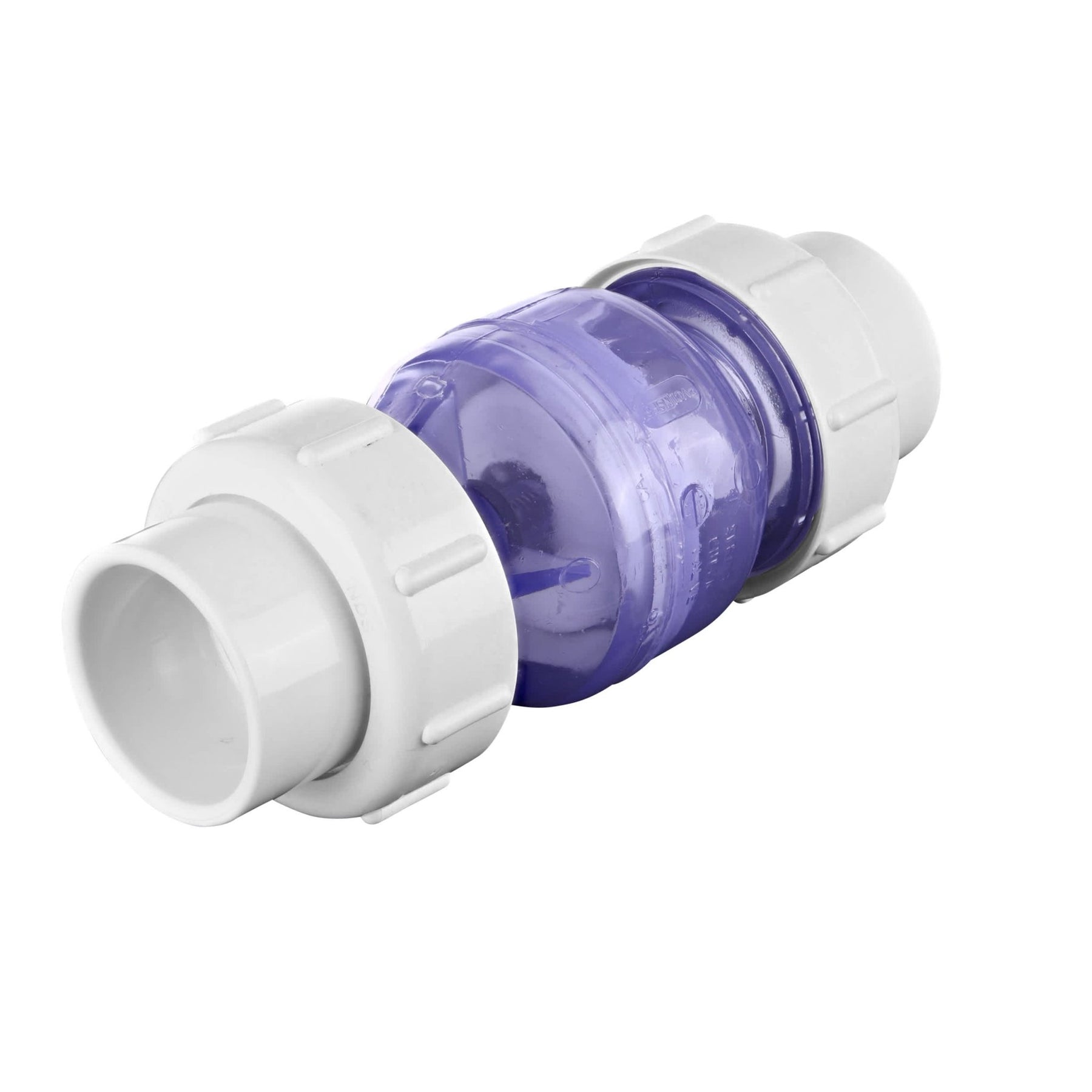 Flo Control True Union Spring Check Valve, 1 - 1/2" Clear PVC | 1700C - 15 - Plumbing Valves - img - 1