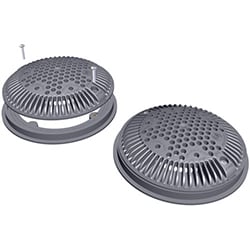 Hayward 8" Dual Suction Frame & Cover, Round, Dark Gray | WG1030AVDGRPAK2 - Drains - img - 1