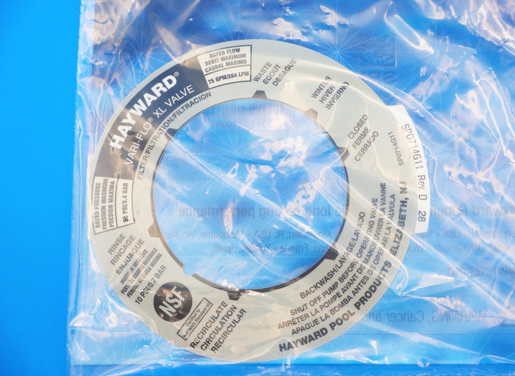 Hayward Vari - Flo XL Valve Position Label EN/FR/SP | SPX0714G - Pool Filter Parts - img - 3