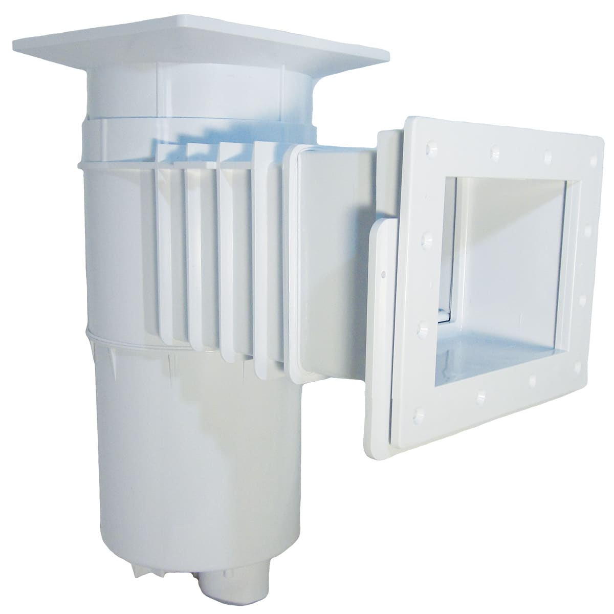 Hayward Vinyl/Fiberglass Auto - Skim Series Skimmer w/Outside Mount, 1 - 1/2" FPT, Square Cover, White | SP10841OM - Skimmer - img - 1