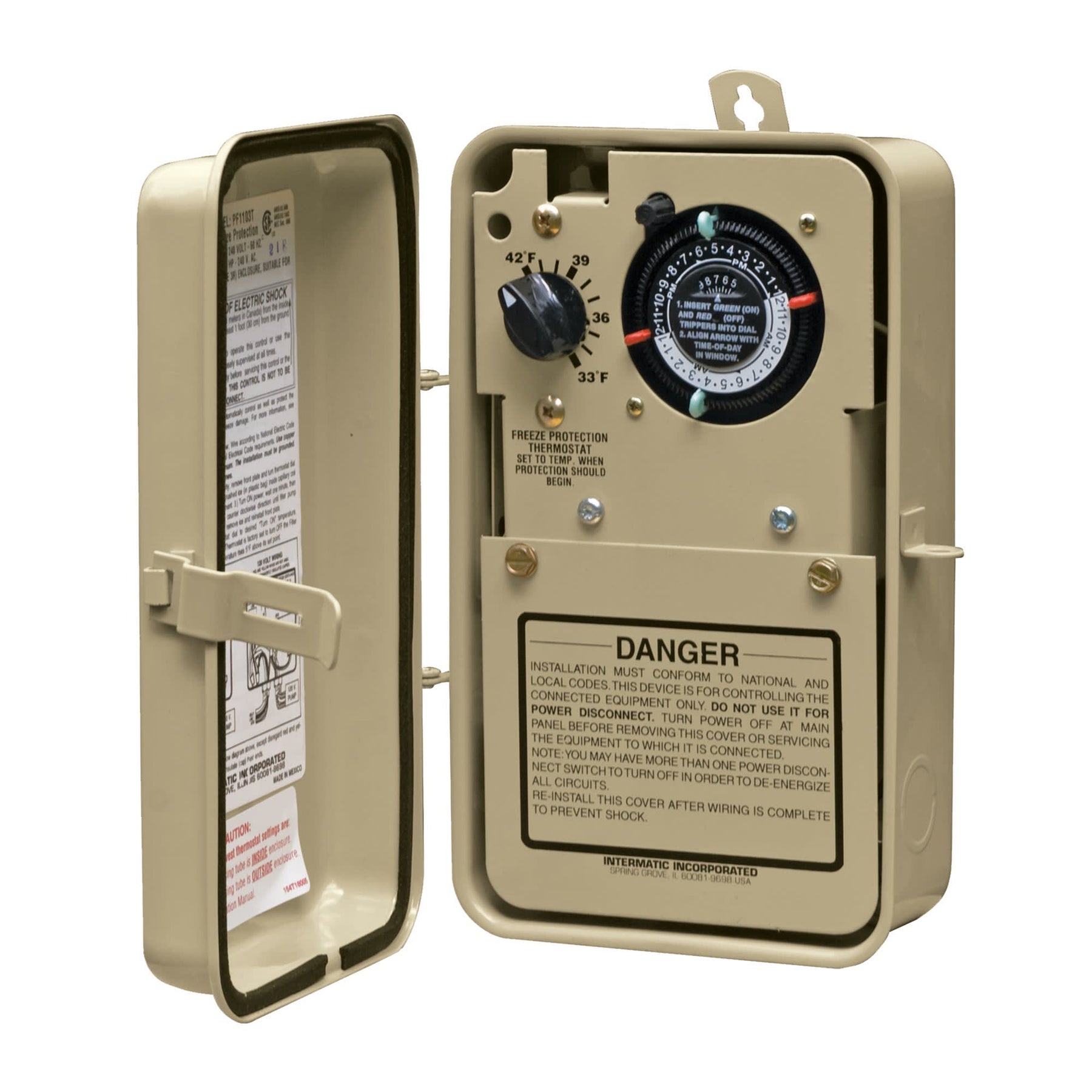 Intermatic 120/240VAC Freeze Protection with Thermostat Timer | PF1103T - Pool Automation - img - 1