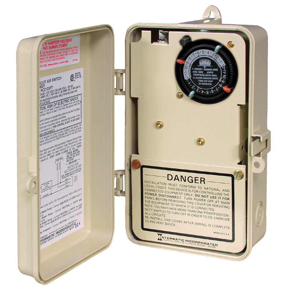 Intermatic 2 - Circuit Air Switch 120/240V Control 4 - Function W/ Clock | RC2343PT - Pool Automation - img - 1