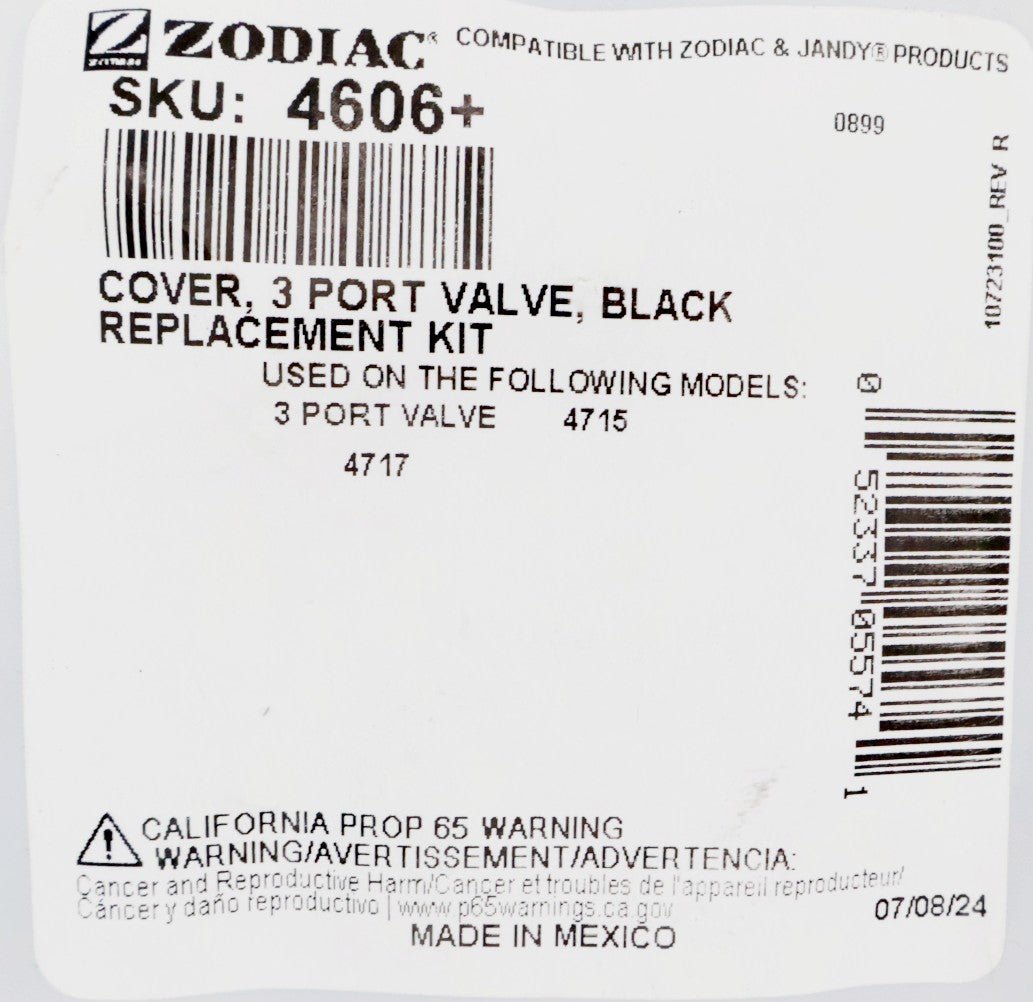 Jandy 1.5" - 2" & 2" - 2.5" NeverLube 3 - Port Valve Cover 4606+ - Plumbing Valves - img - 5