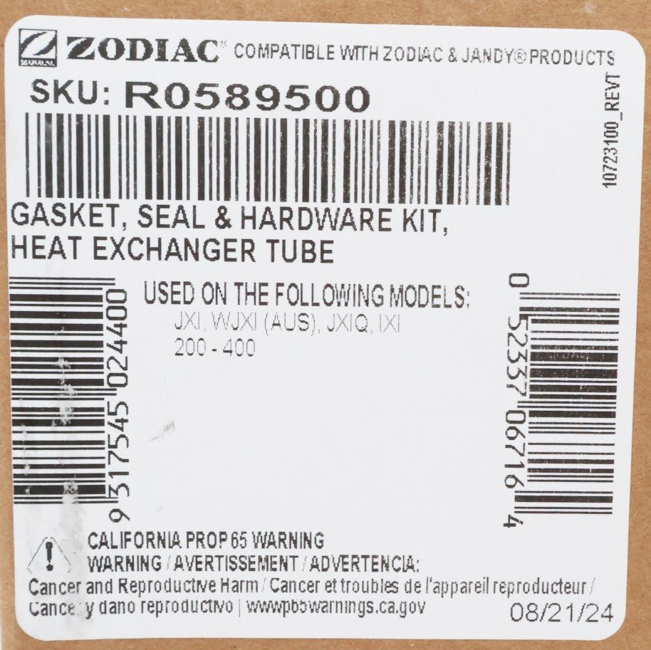 Jandy JXi Gasket and Seals Kit for Model 200/260/400 R0589500 - Heater Parts - img - 5