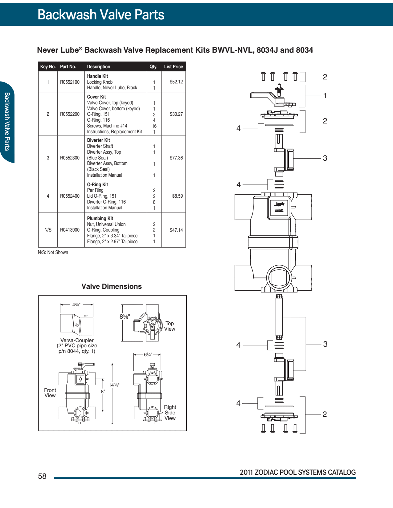 Jandy Slide Valve Rebuild Kit | R0442100 - Pool Filter Parts - img - 1