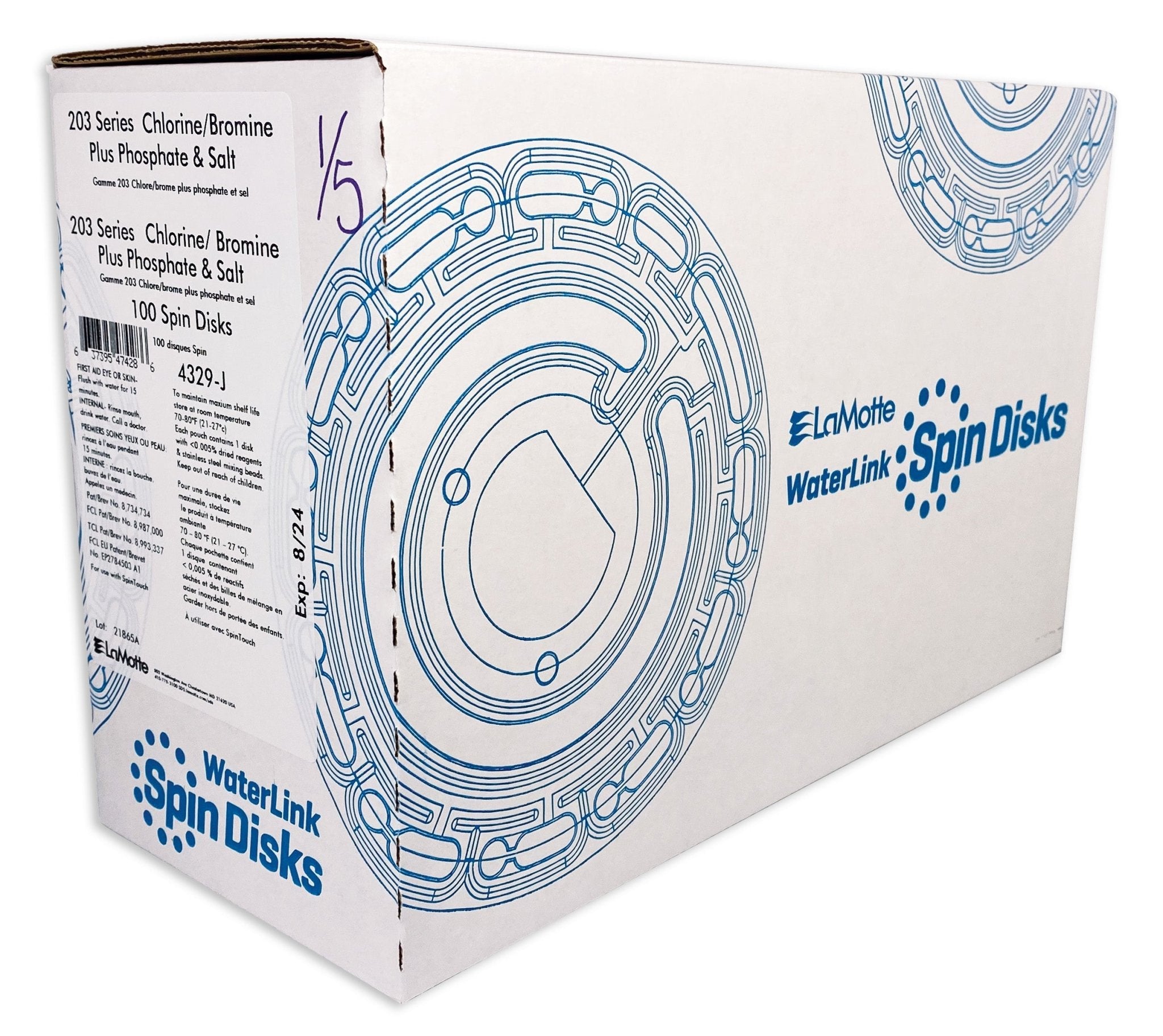 LaMotteWaterLink SpinDisk Chlorine/Bromine Plus Phosphate & Salt Cartridge 100 Pack 4329-J - Chemical Testing - img-1