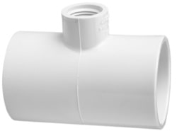 Lasco Reducing Tee, 2 x 2 x 1" Slip x Slip x FPT White PVC Schedule 40 | 402 - 249 - Plumbing - img - 1