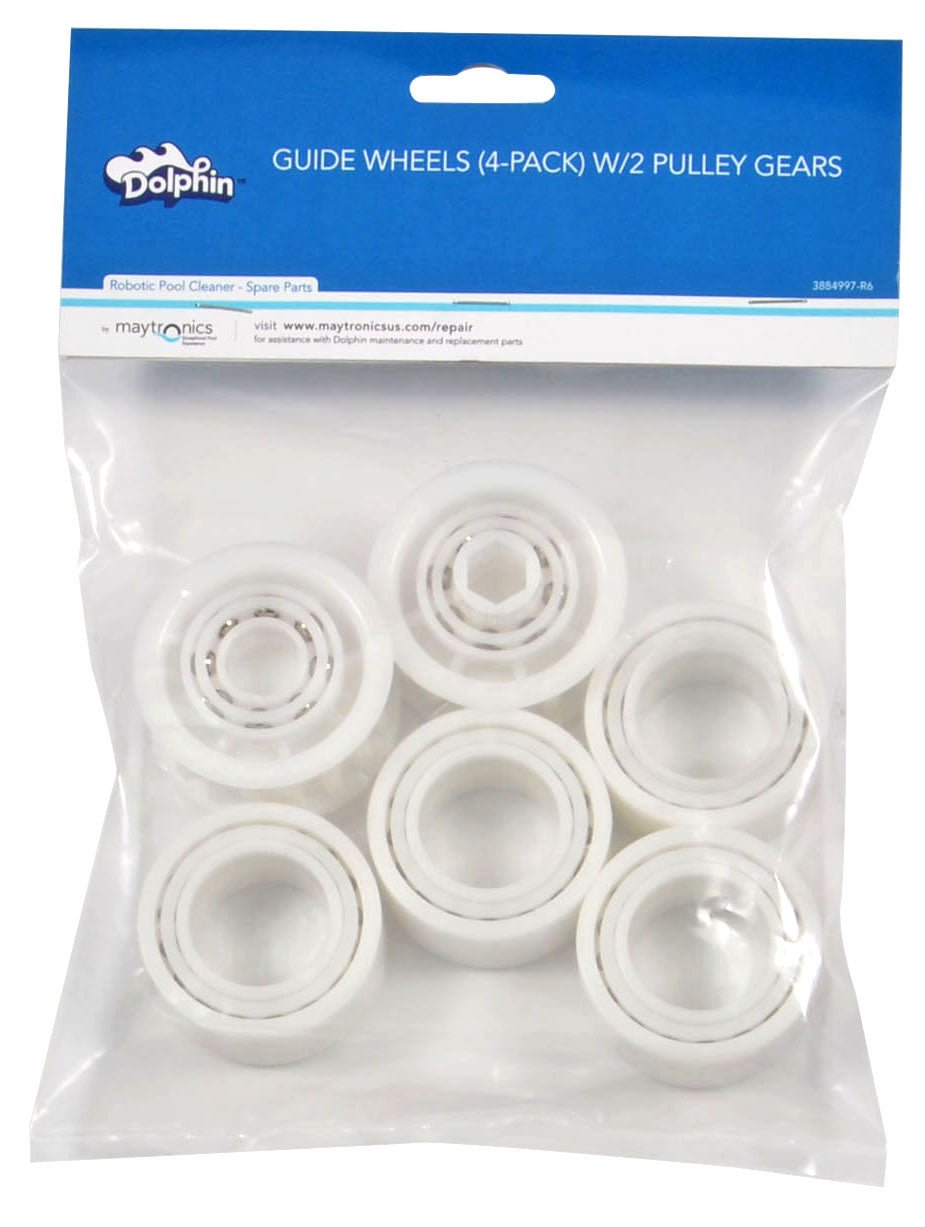 Maytronics Dolphin 4 Guide Wheels with 2 Pulley Gears 3884997-R6 - Cleaner Parts - img-1