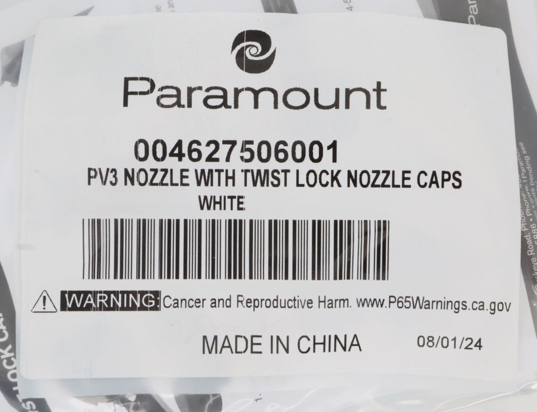 Paramount PV3 Nozzle with Twist Lock Cap White 004-627-5060-01
