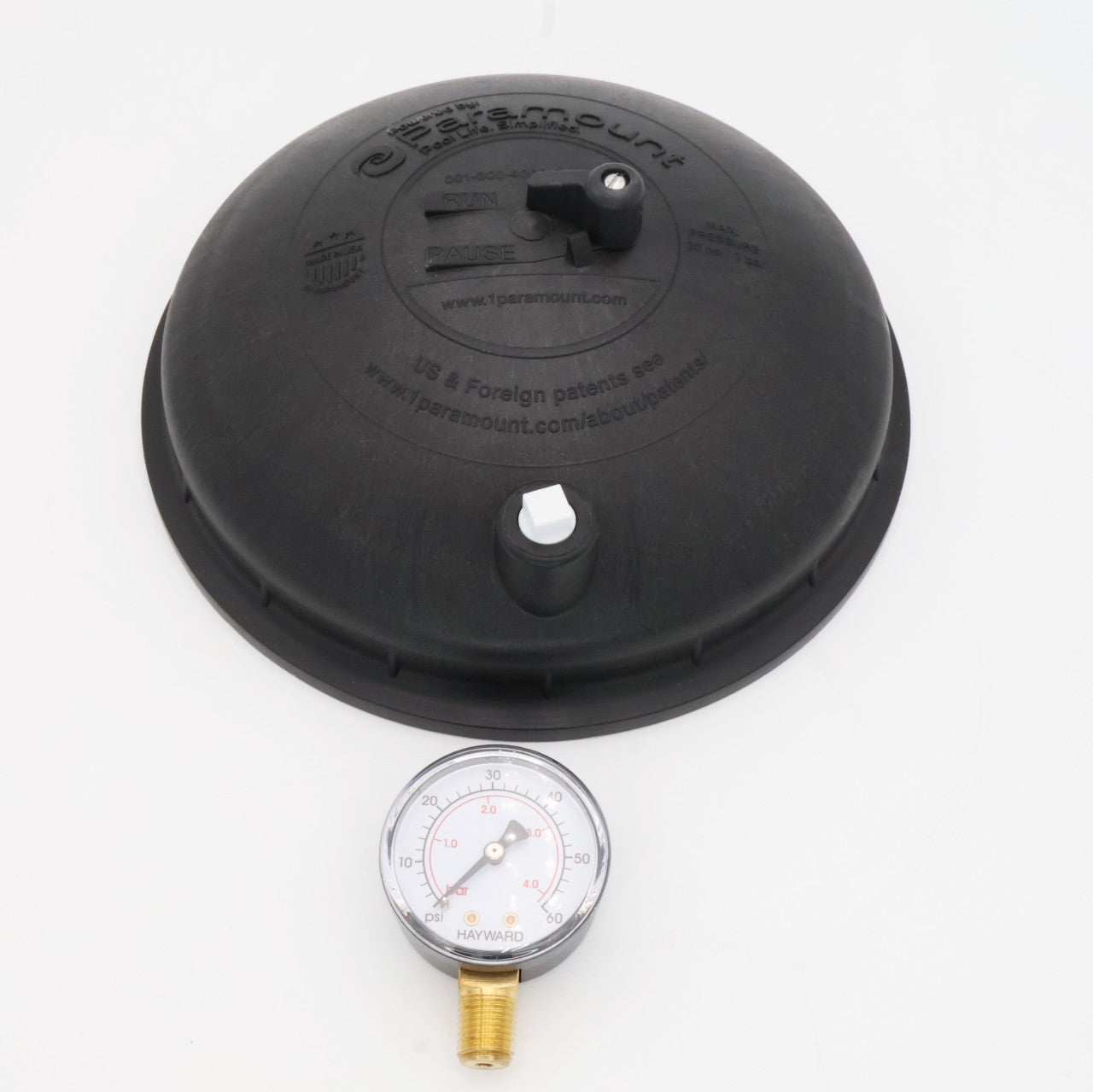 Paramount Water Valve Top Dome Assembly w/ Gauge 005 - 302 - 4300 - 03 - In Floor Cleaning System Valve Parts - img - 1