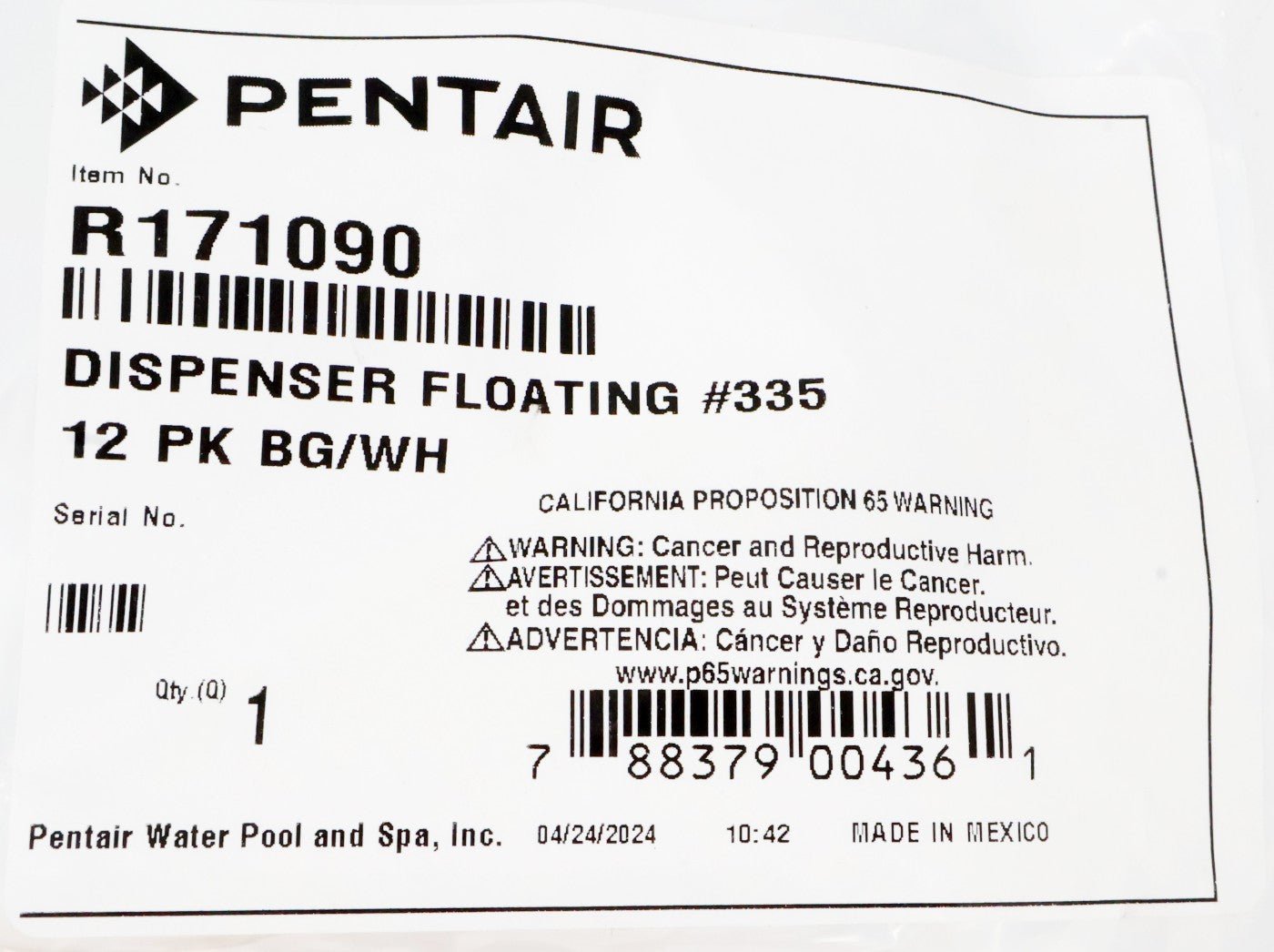 Pentair 1" Foating Dispenser R171090 - Chemical Feeders - img - 5