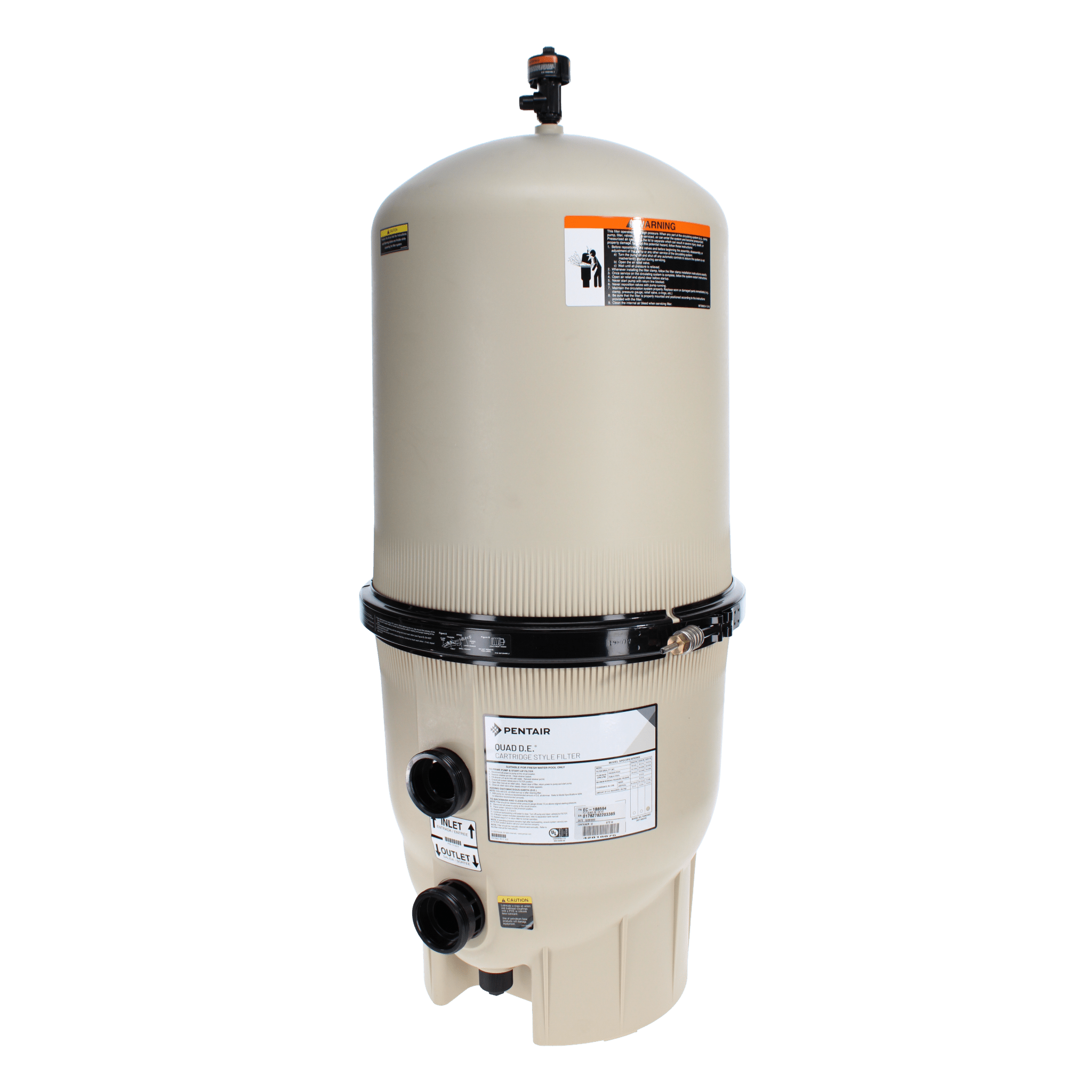 Pentair 100 sq ft Quad DE Cartridge Style Filter | EC - 188594 - DE Filter - img - 1