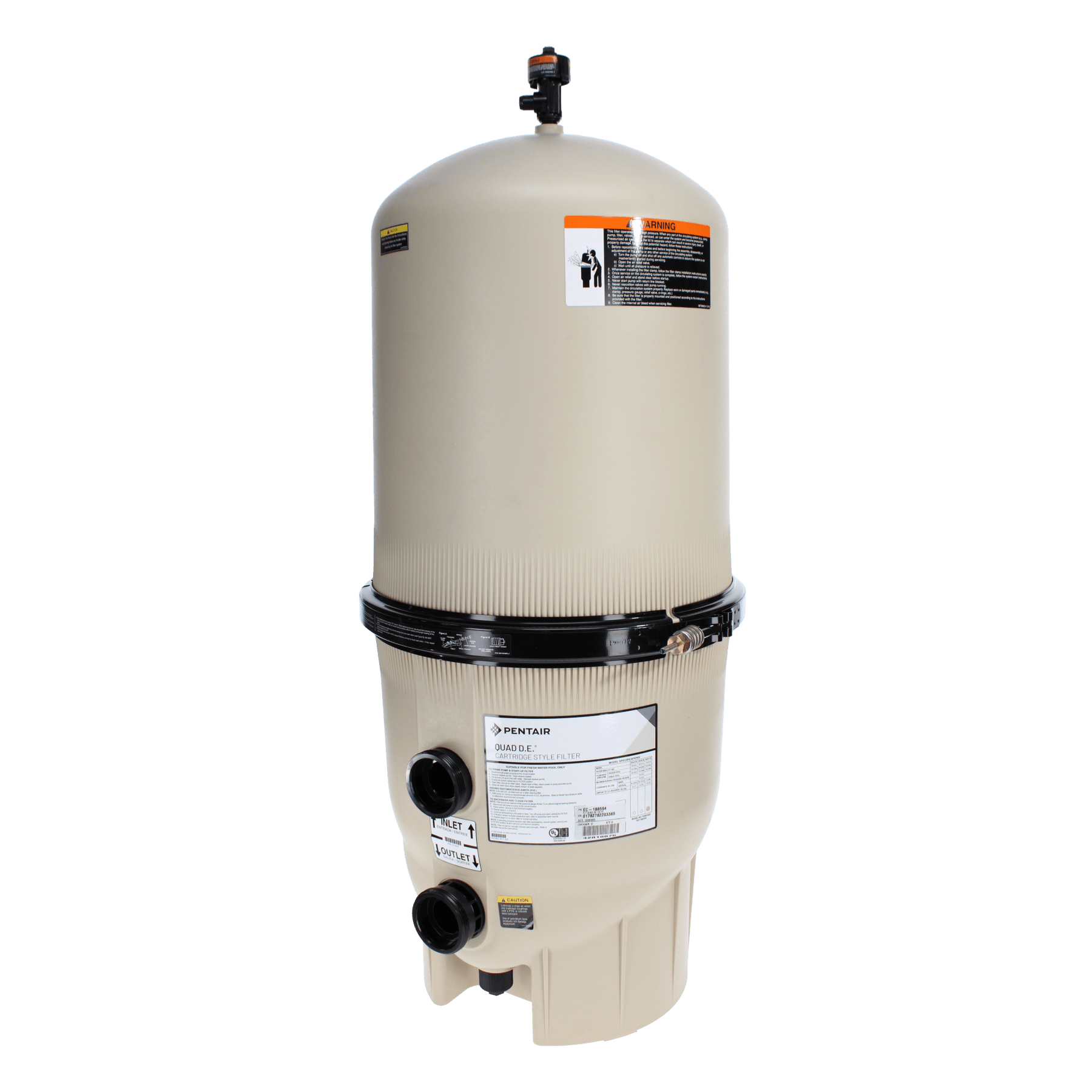 Pentair 100 sq ft Quad DE Cartridge Style Filter | EC - 188594 - DE Filter - img - 1