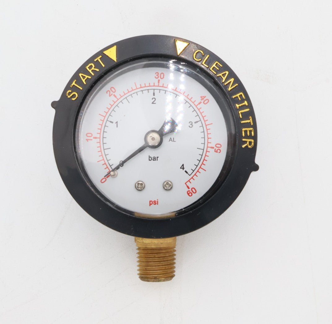 Pentair 1/4" 0 - 60 PSI Top Mount Pressure Gage w/ Indicator 190058Z - Pool Filter Parts - img - 1