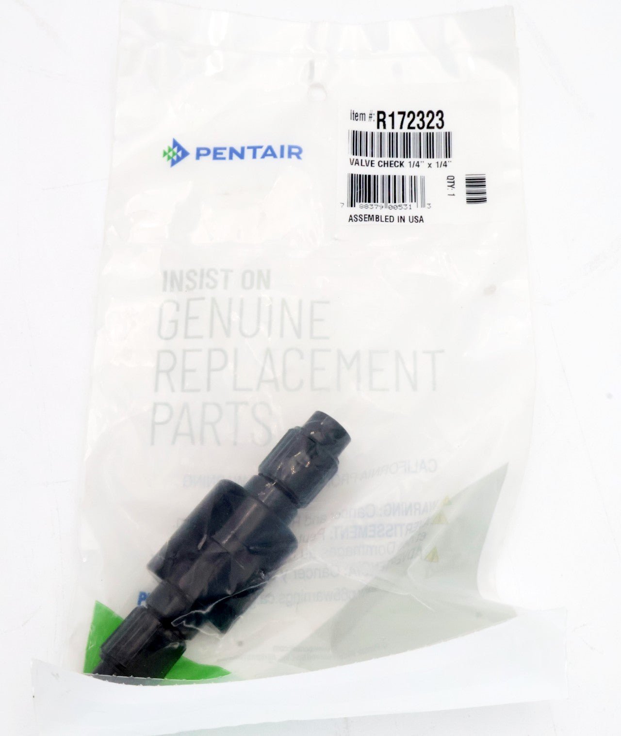 Pentair 1/4" x 1/4" Tube Check Valve R172323 - Chemical Feeders - img - 3