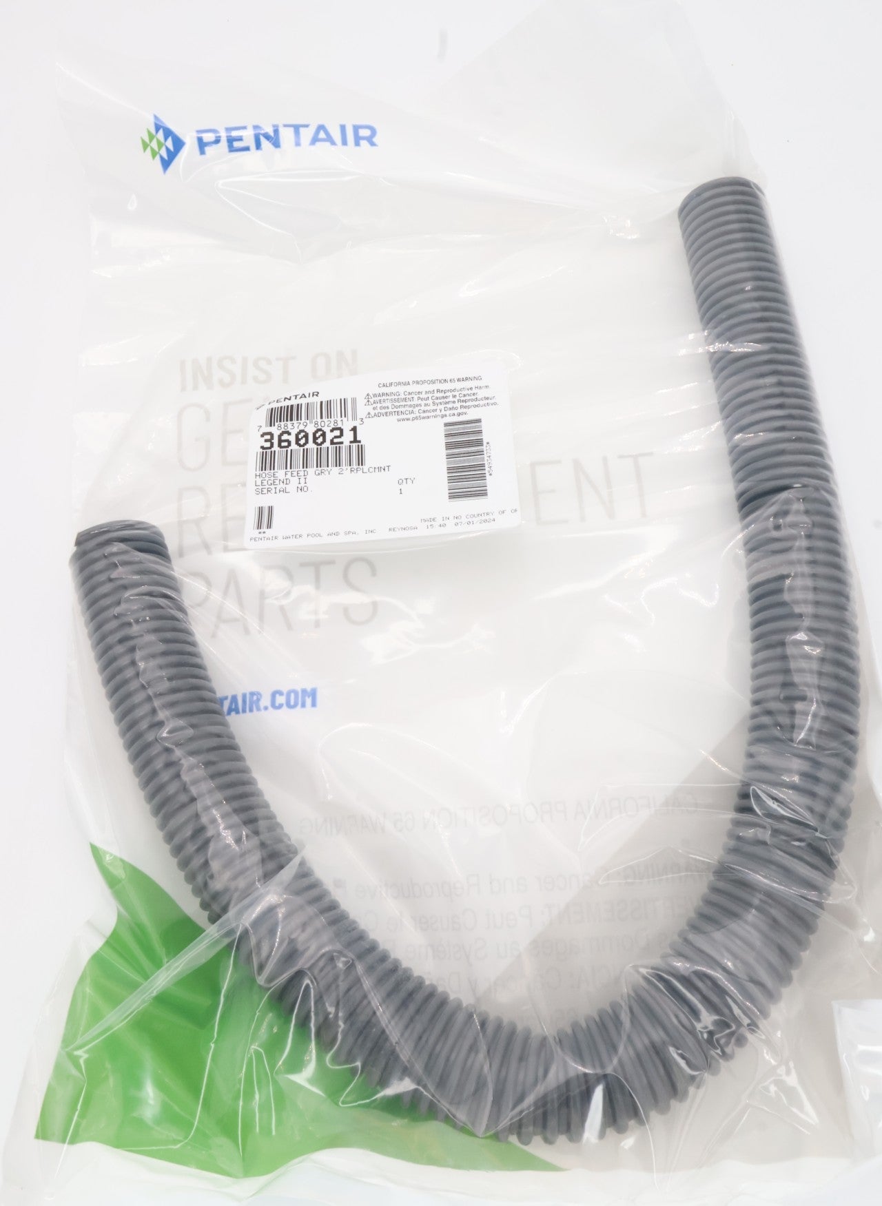 Pentair 2' Gray Kreepy Krauly Legend II Feed Hose 360021 - Cleaner Parts - img - 3