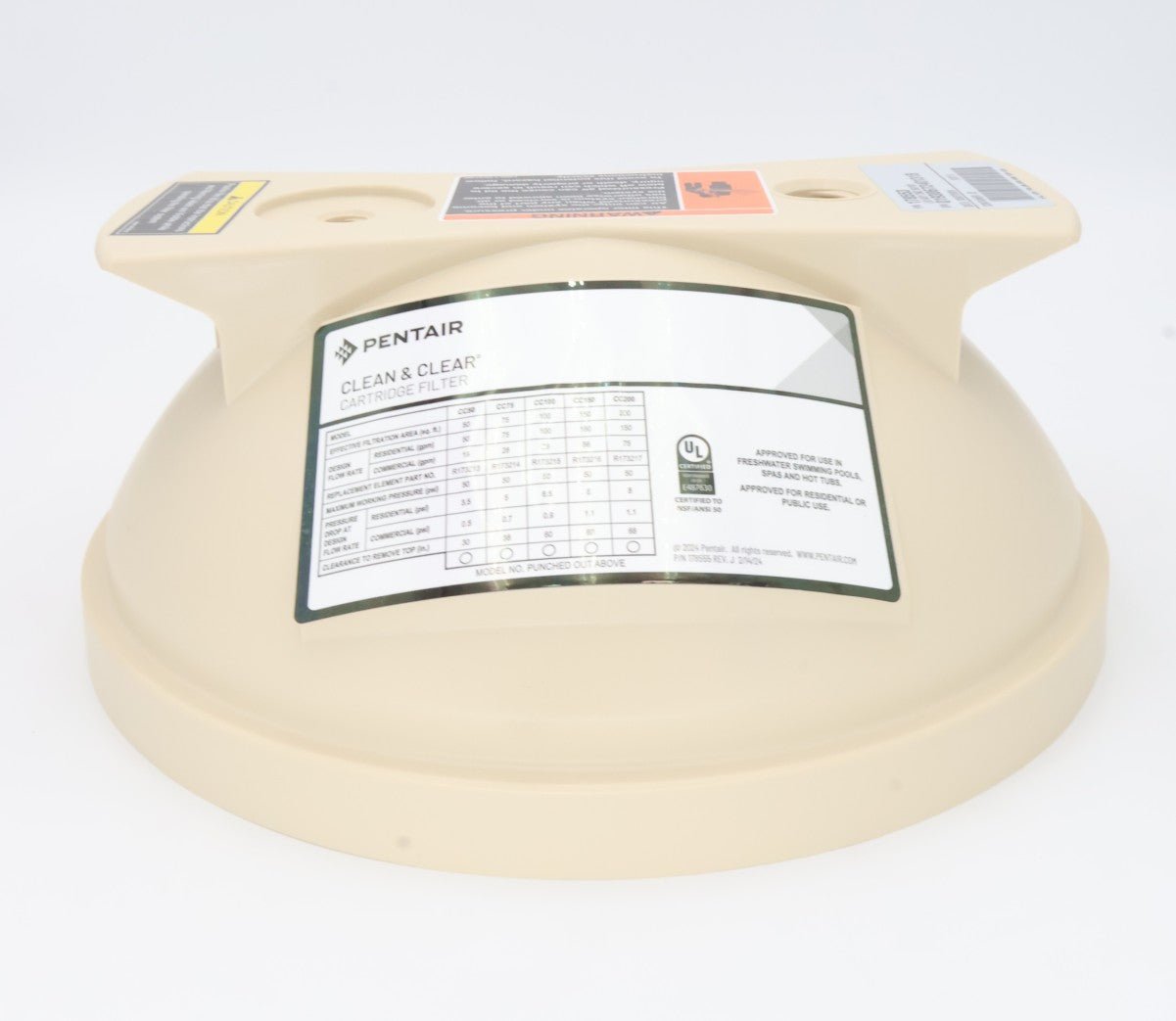 Pentair 50SqFt & 100SqFt Clean & Clear Filter Almond Tank Lid 178553 - Pool Filter Parts - img-5