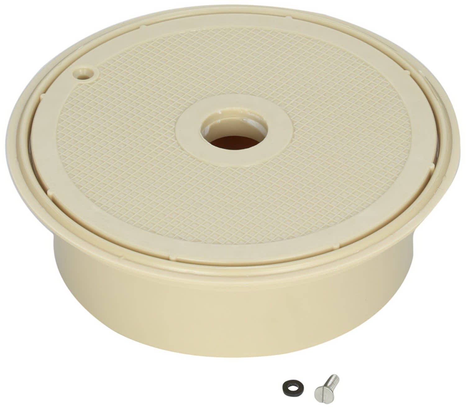 Pentair 6" Valve Lid & Ring, ABS, Beige, Concrete | 86300130 - Skimmer Parts - img - 1