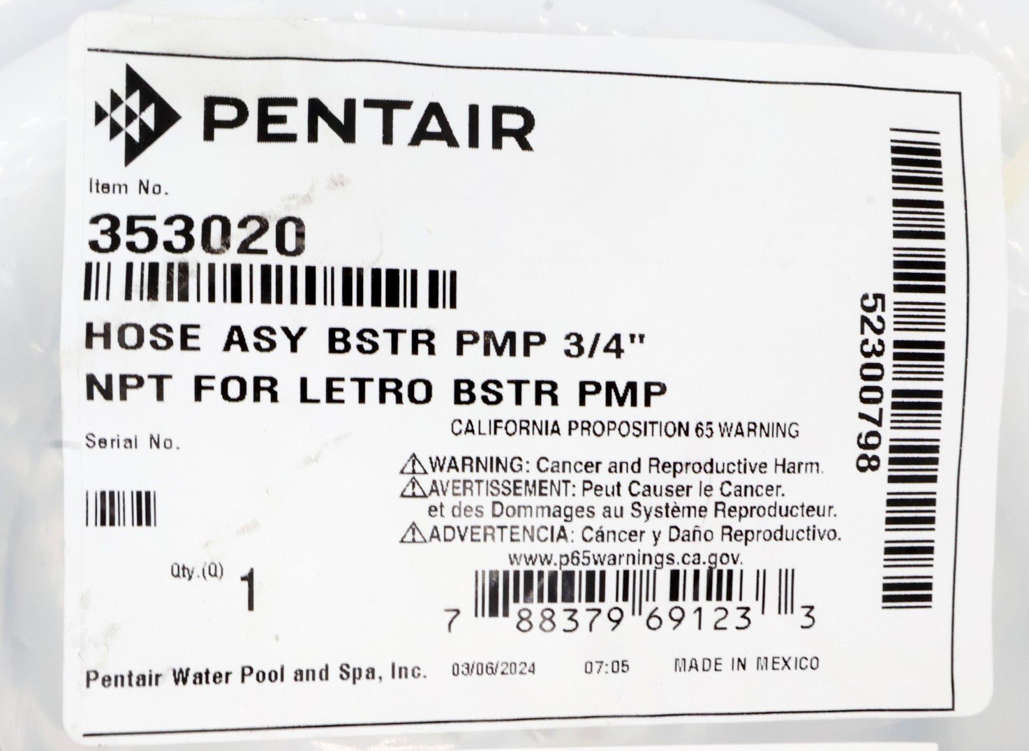 Pentair Booster Pump Hose Kit 353020 - Pool Pump Parts - img-4