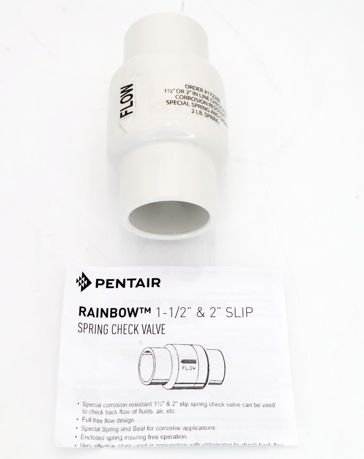 Pentair Check Valve 1.5" - 2" 2LB Corrosion Resistant R172288 - Chemical Feeders - img - 2