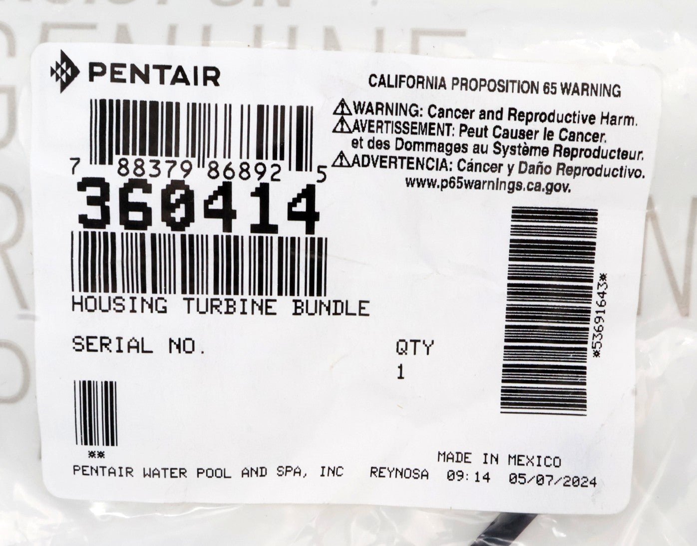 Pentair Housing Turbine Bundle for Racer LS 360414 - Cleaner Parts - img - 3