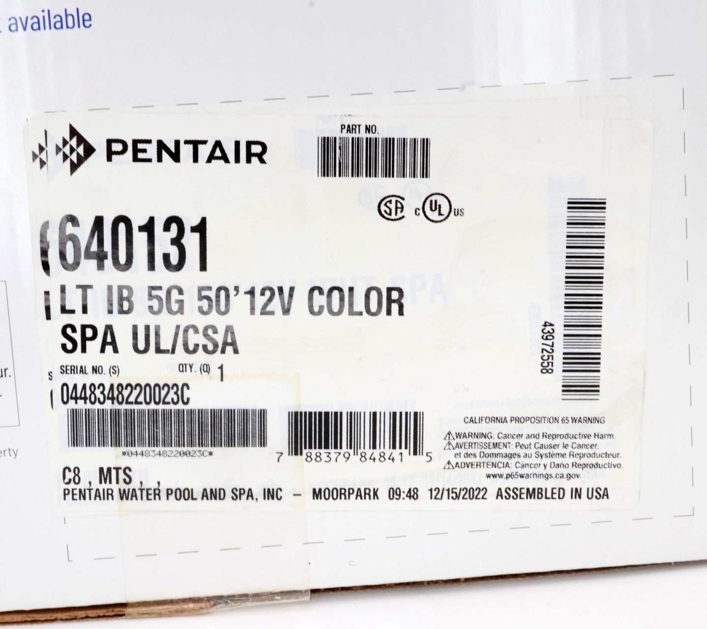 Pentair IntelliBrite 5G Color LED Spa Light 50' 12V 18W 640131 - Pool Lights - img-7