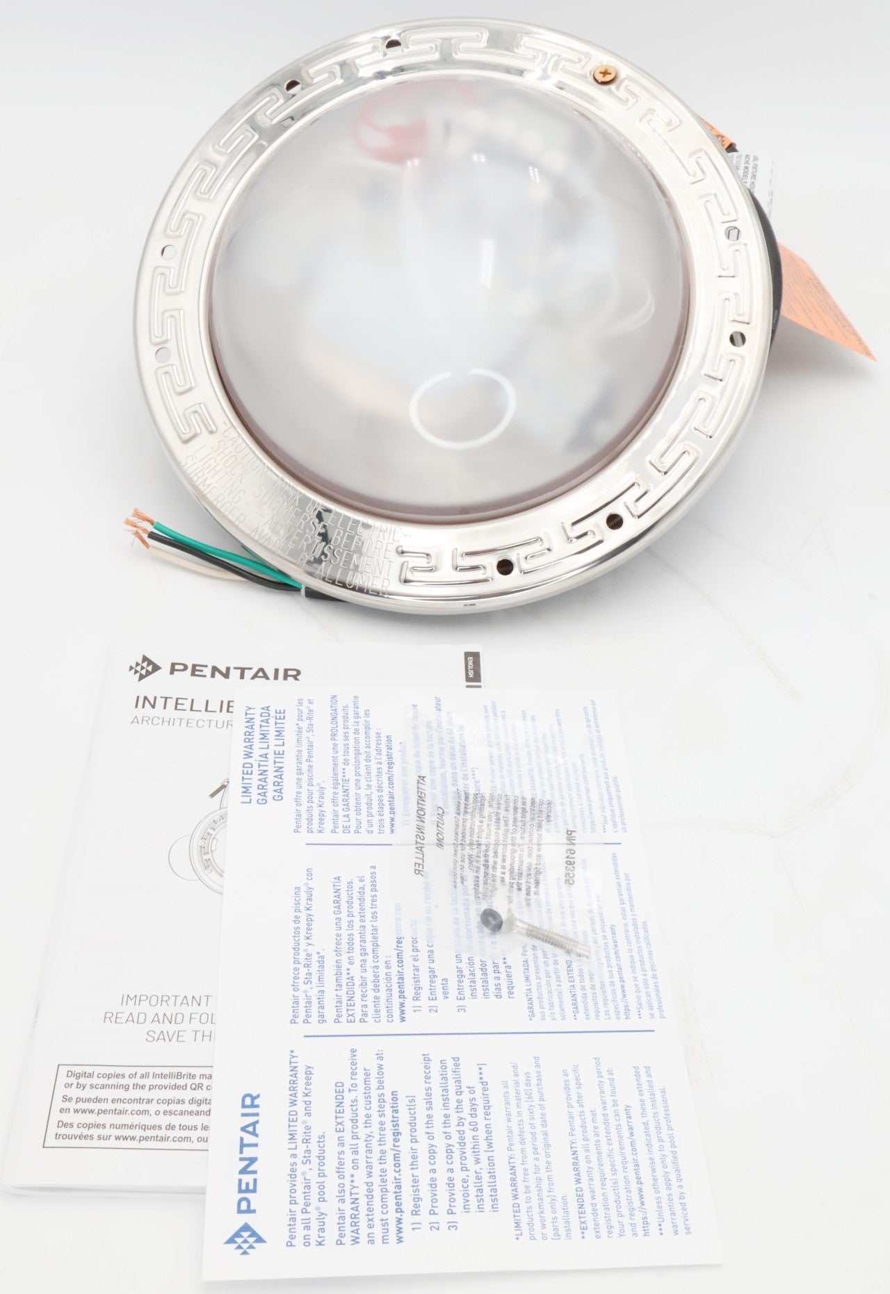 Pentair Intellibrite Architectural Series 300W White Pool Light 50' 120V 602182 - Pool Lights - img - 1