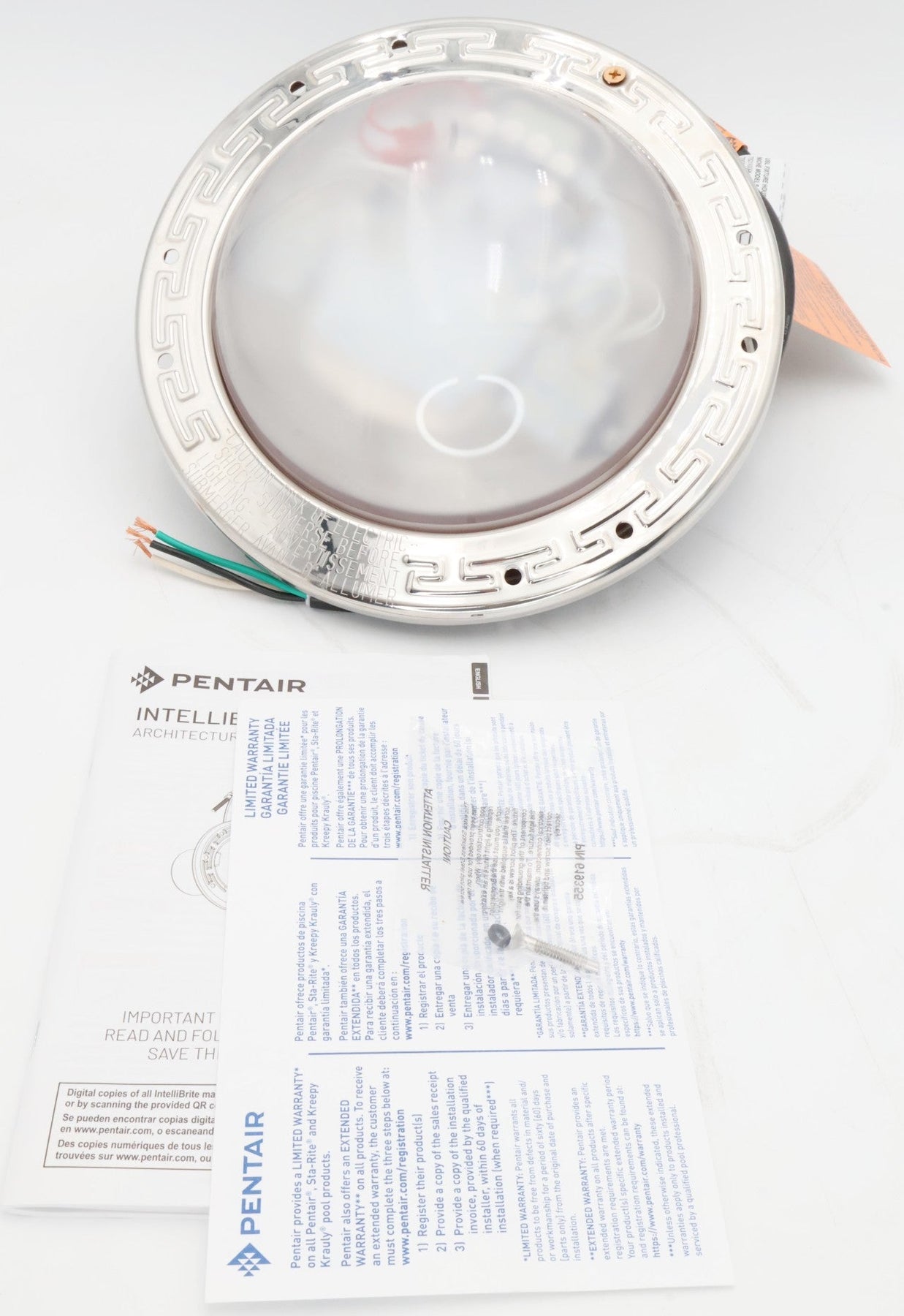 Pentair Intellibrite Architectural Series 300W White Pool Light 50' 120V 602182 - Pool Lights - img - 1