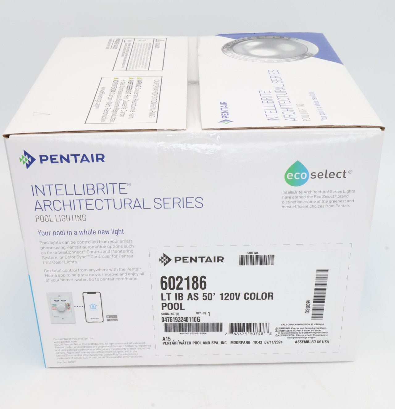 Pentair Intellibrite Architectural Series LED RGBW Pool Light 50' 120V 602186 - Pool Lights - img - 4