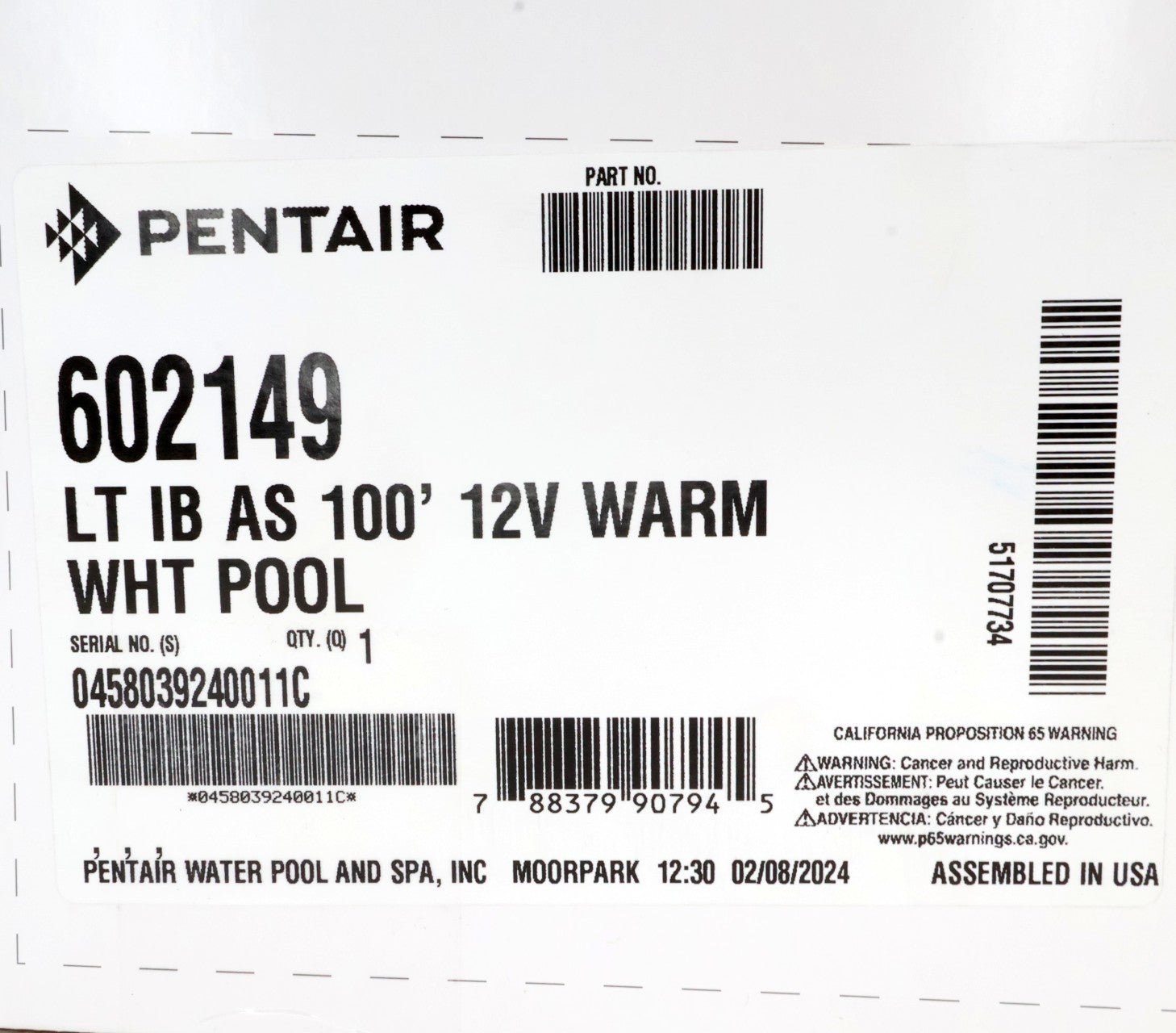 Pentair Intellibrite Architectural Series Warm White Pool Light 100' 12V 602149 - Pool Lights - img-7