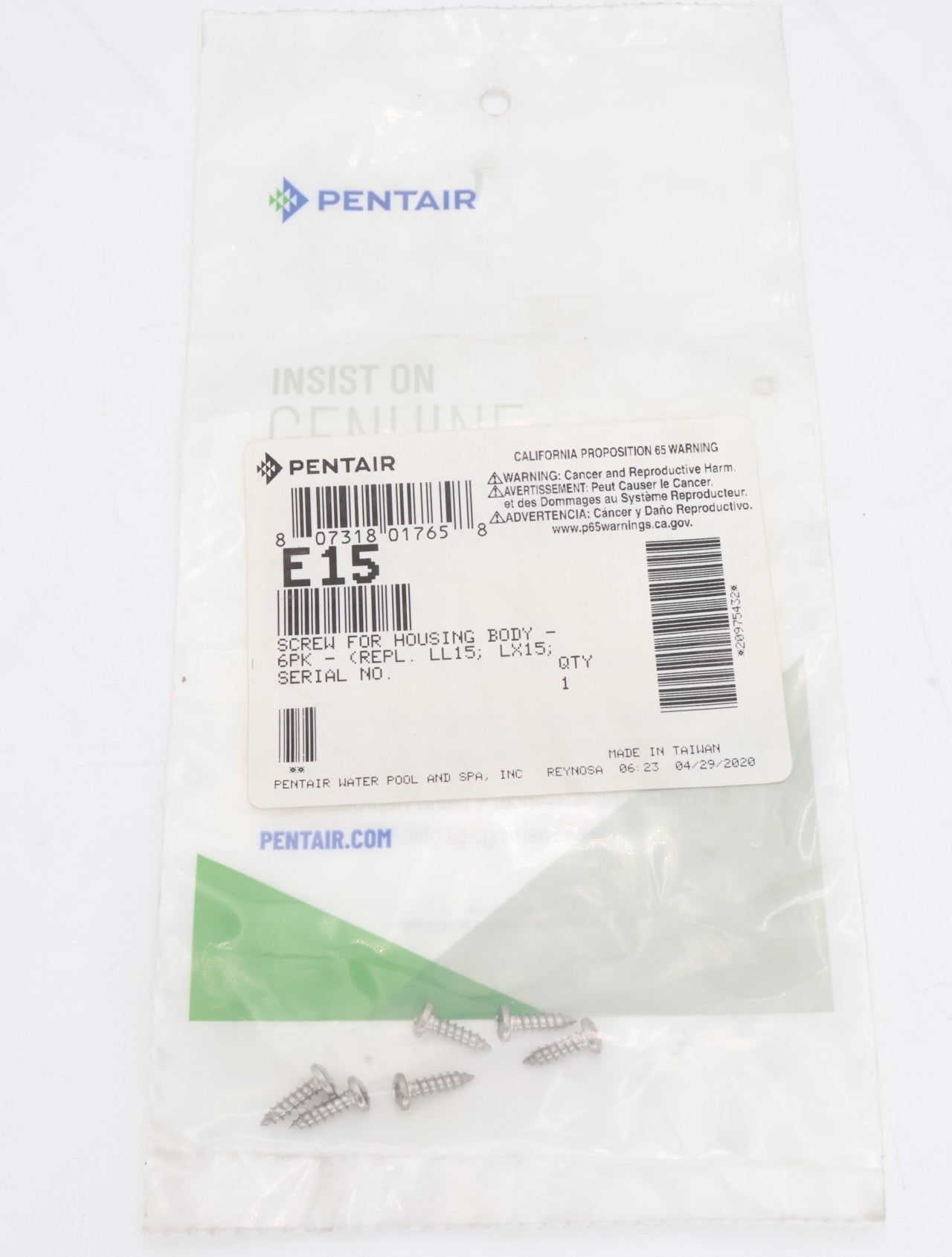 Pentair Legend 4 - Wheel Screws for Housing Body 6 - Pack E15 - Cleaner Parts - img - 3