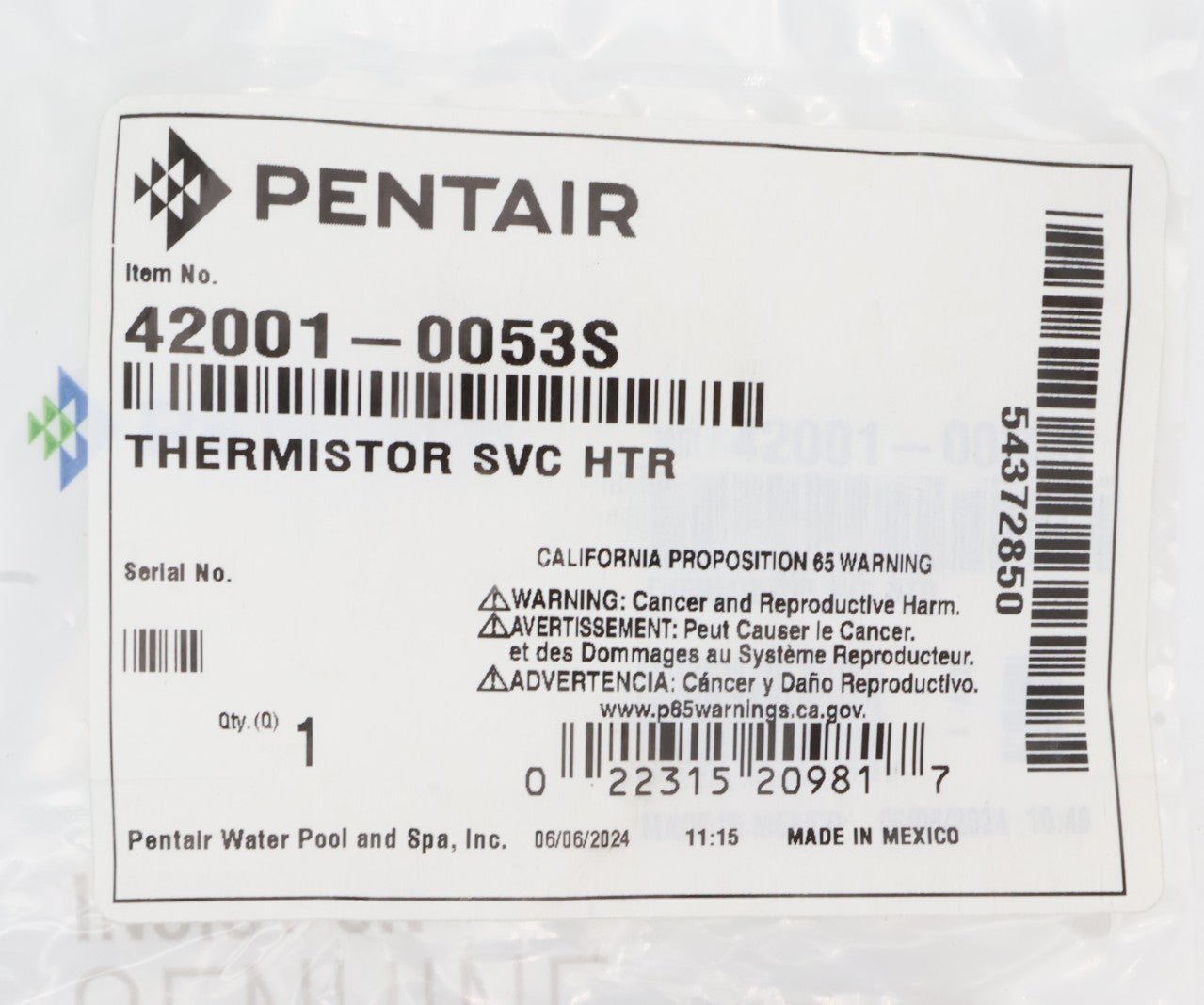 Pentair Mastertemp & Max - E - Therm Thermistor 42001 - 0053S - Heater Parts - img - 5