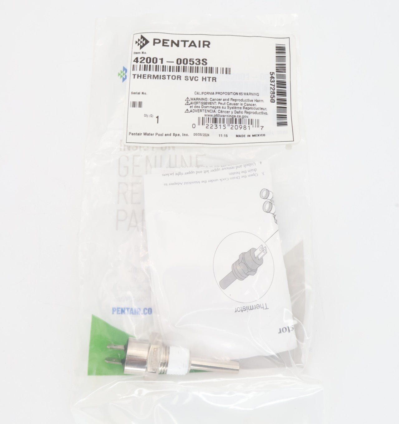 Pentair Mastertemp & Max - E - Therm Thermistor 42001 - 0053S - Heater Parts - img - 4