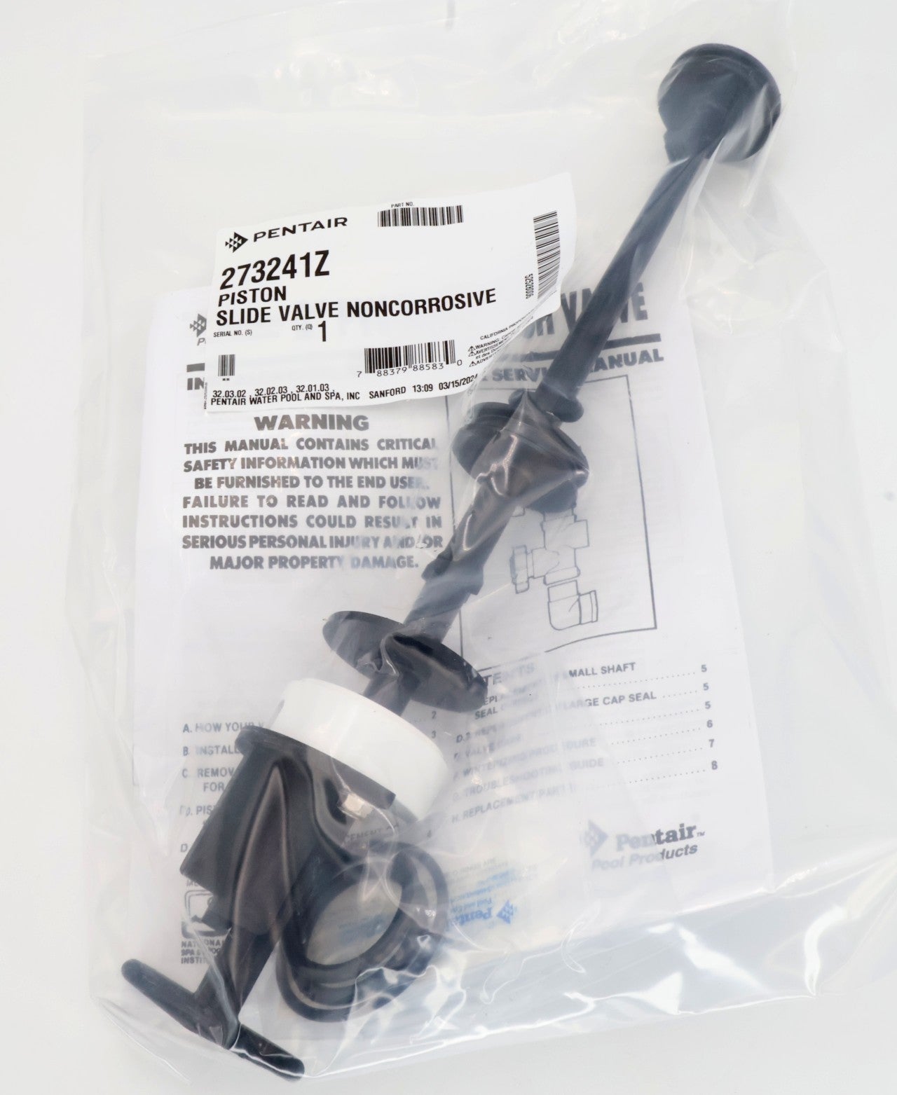Pentair Noncorrosive Backwash Piston Slide Valve 273241Z - Pool Filter Parts - img - 4