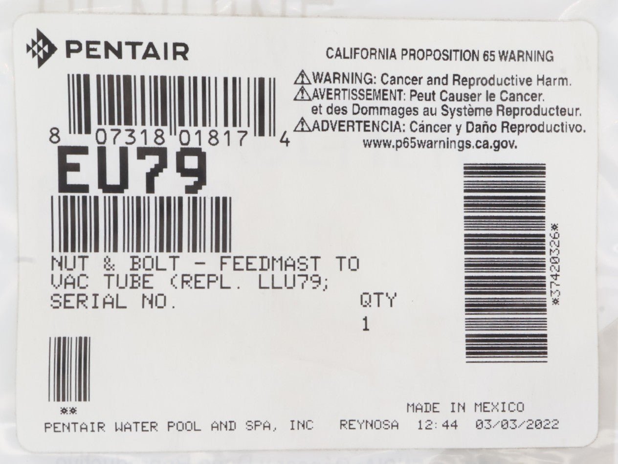 Pentair Nut & Bolt for Feedmast to Vac Tube EU79 - Cleaner Parts - img - 4