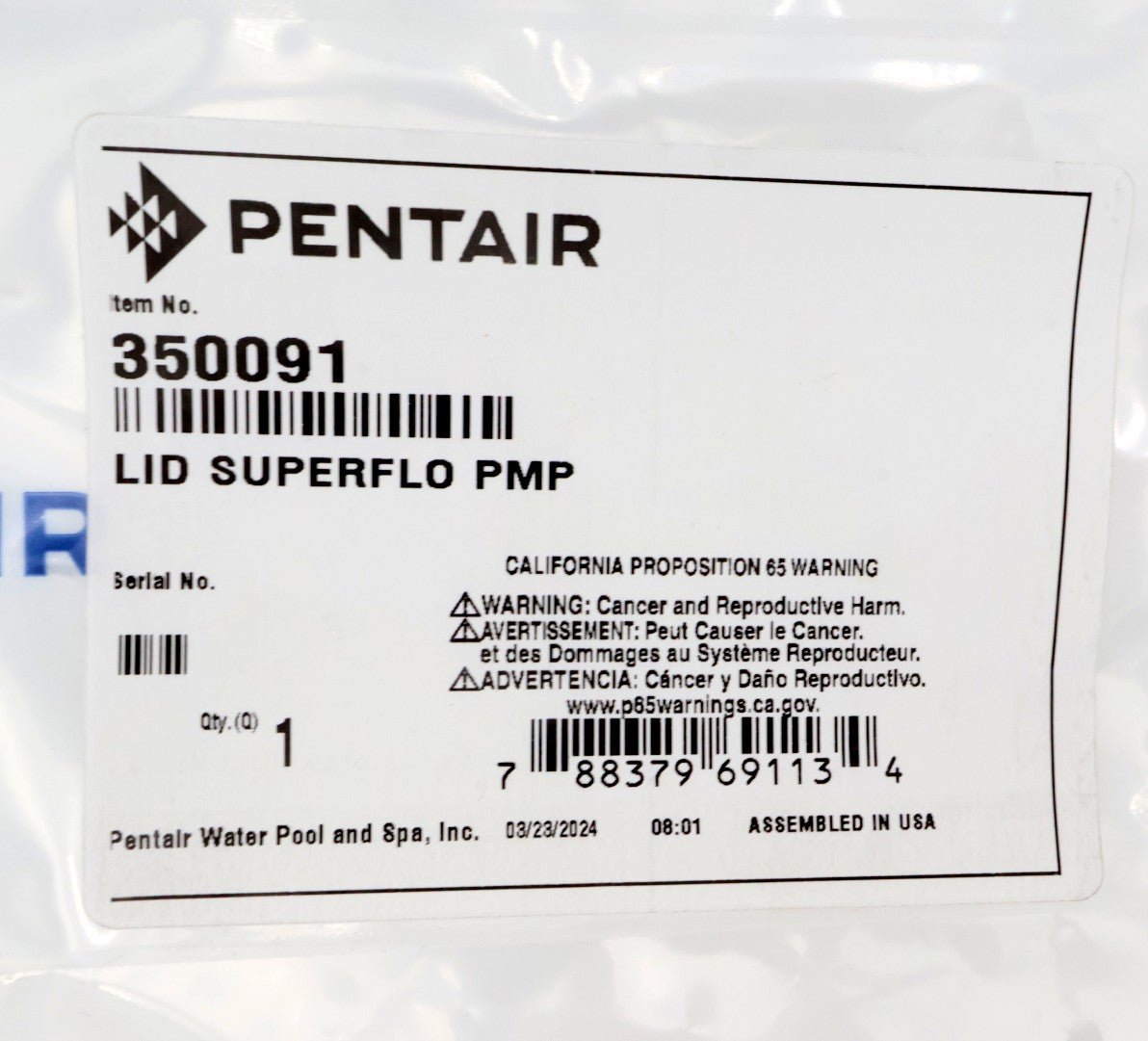 Pentair Superflo & Supermax Lid Without Lock Ring 350091 - Pool Pump Parts - img-5