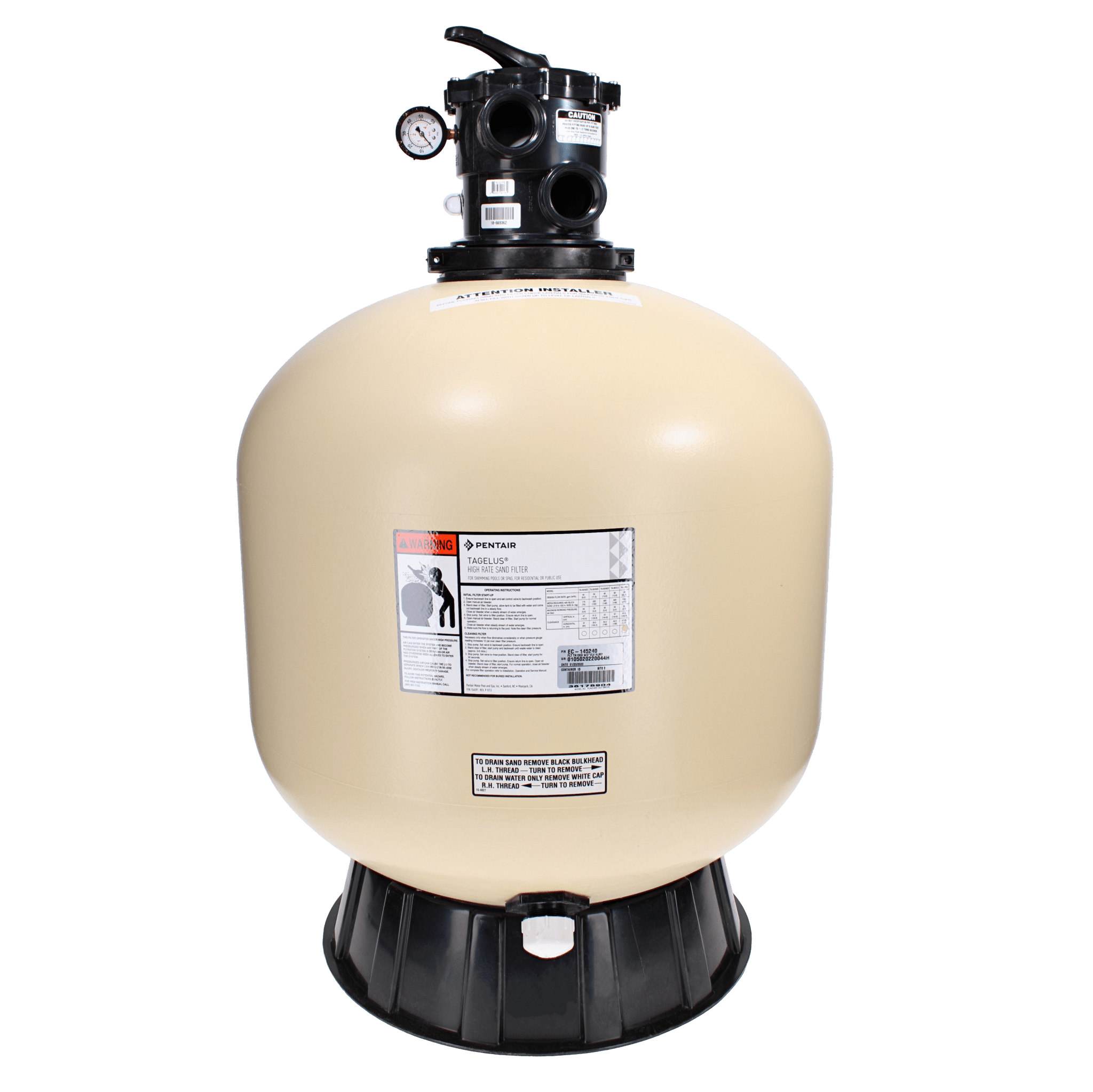 Pentair Tagelus TA100D 4.9 sq ft Filter Top Mount | EC - 145240 - Sand Filter - img - 1