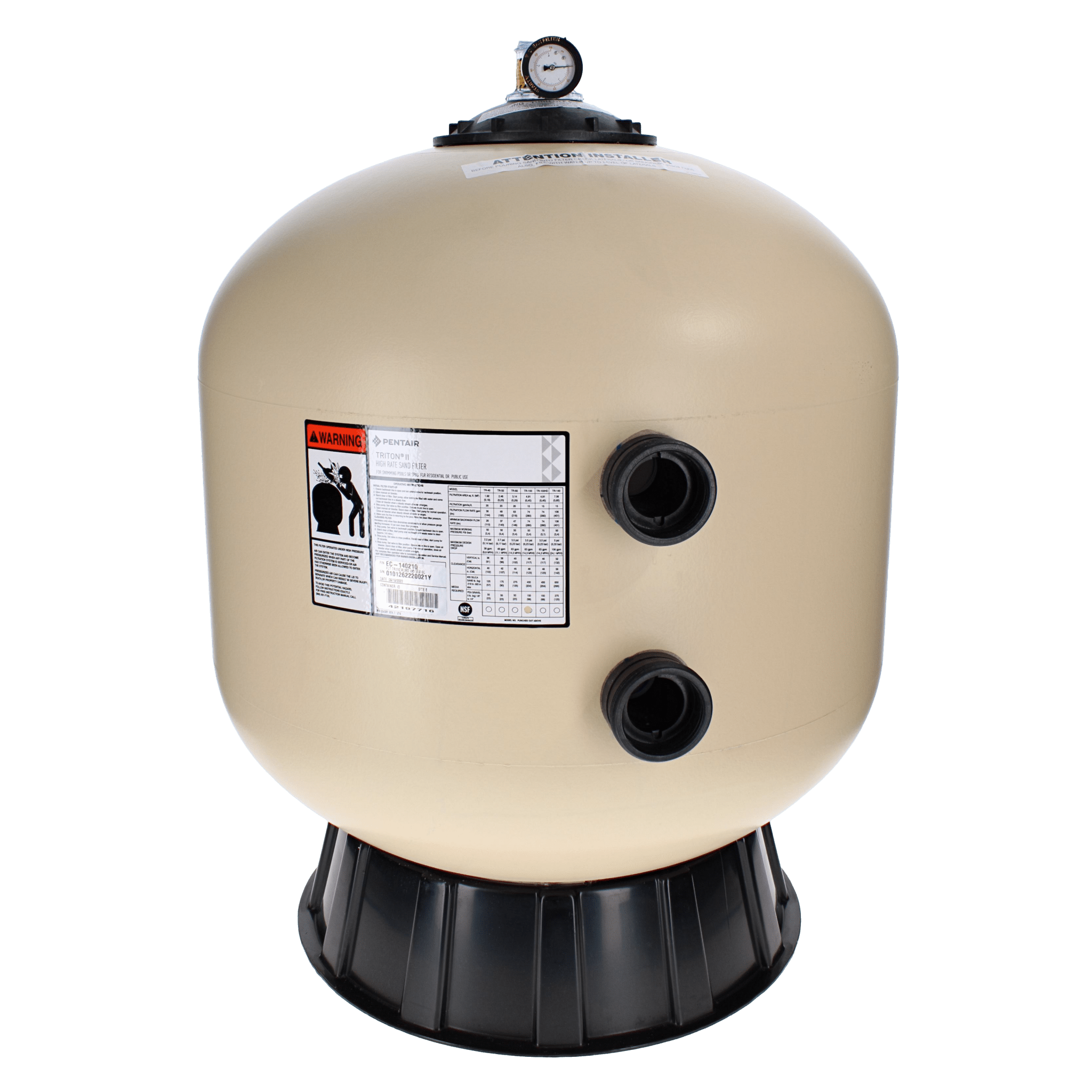 Pentair Triton II TR100 4.91 sq ft Filter Side Mount | EC - 140210 - Sand Filter - img - 1