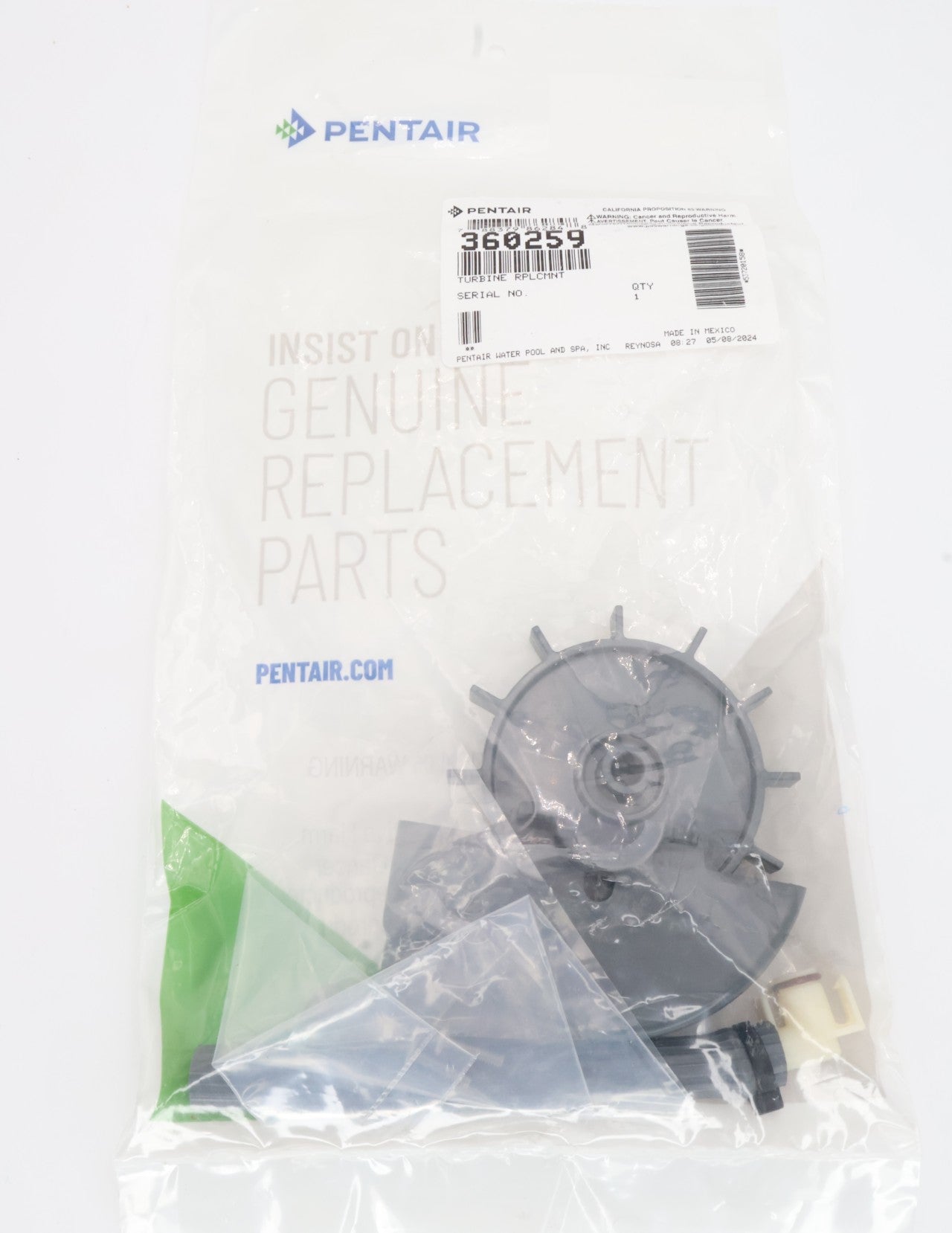 Pentair Turbine Kit for Racer Pressure Side Cleaner 360259 - Cleaner Parts - img - 4