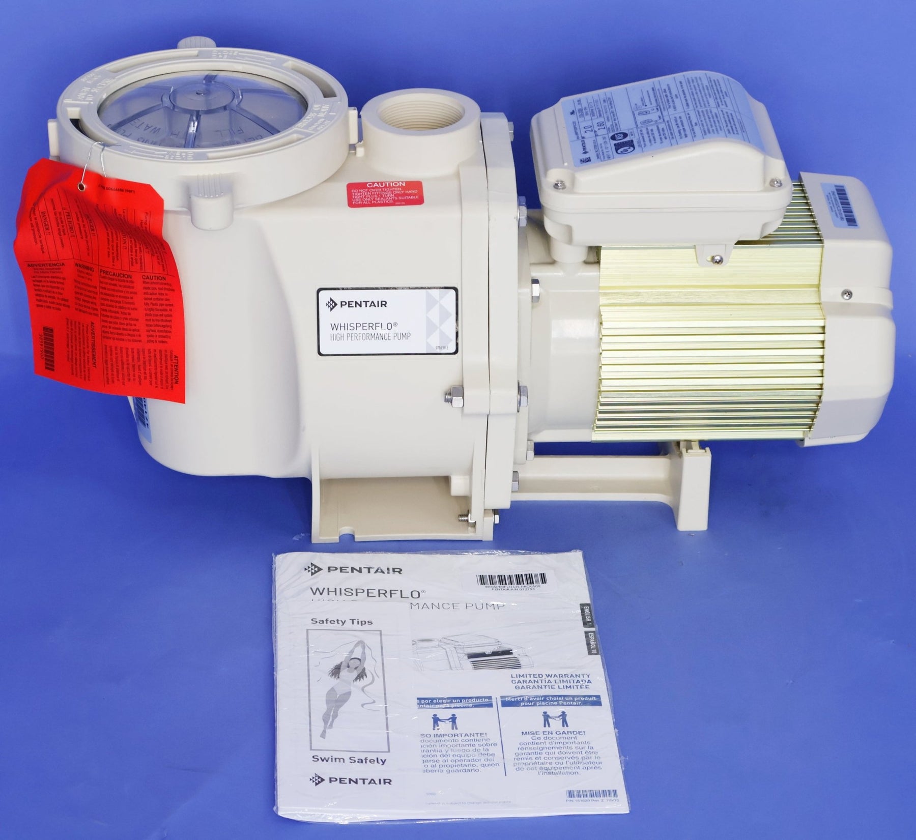 Pentair WhisperFlo 1 - Speed High - Performance Pump with TEFC Motor 1 HP 115/208 - 230V 011527 - Single Speed Pumps - img - 1