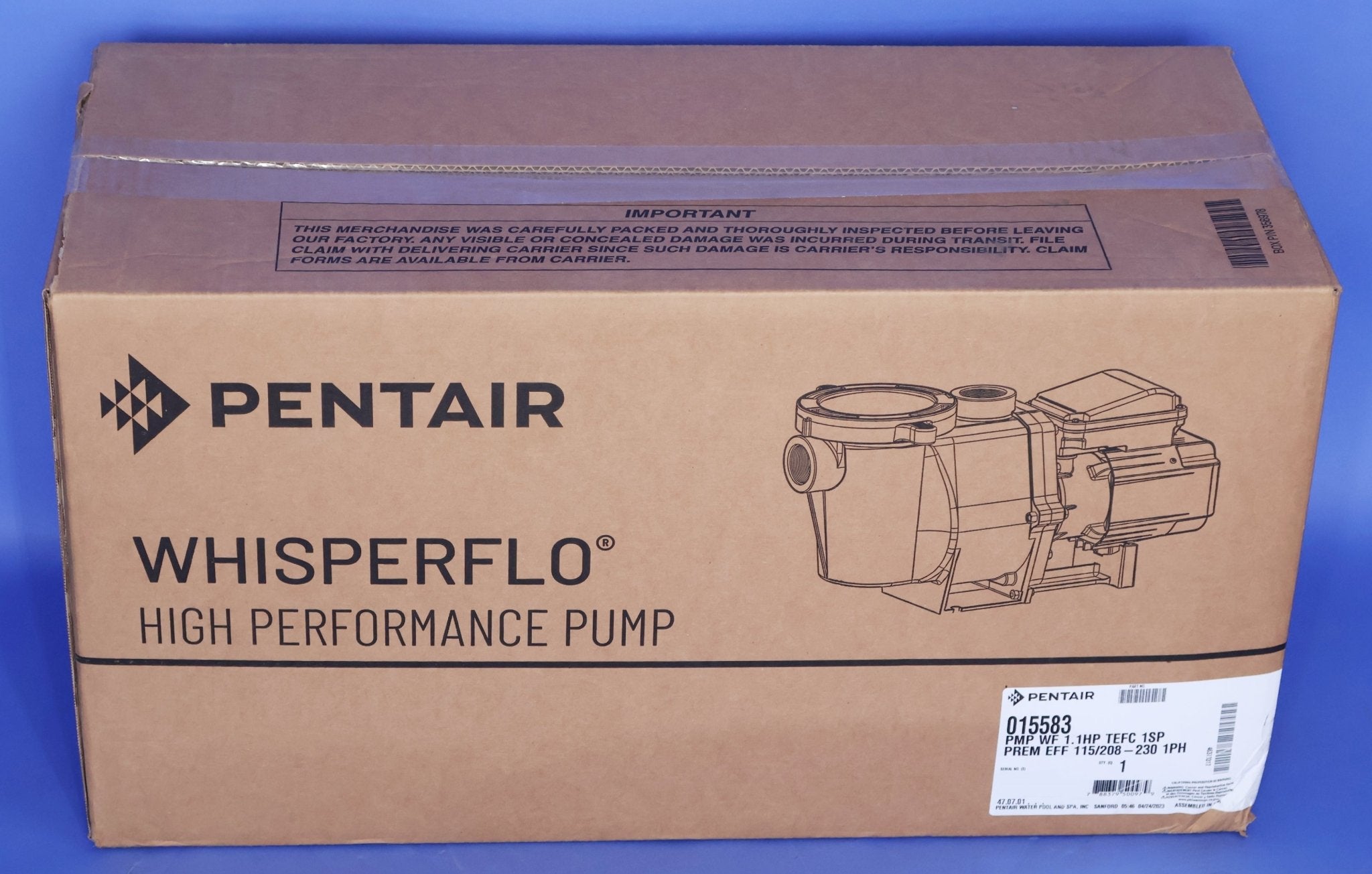 Pentair WhisperFlo High Performance Pump 1HP 015583 - Single Speed Pumps - img - 8